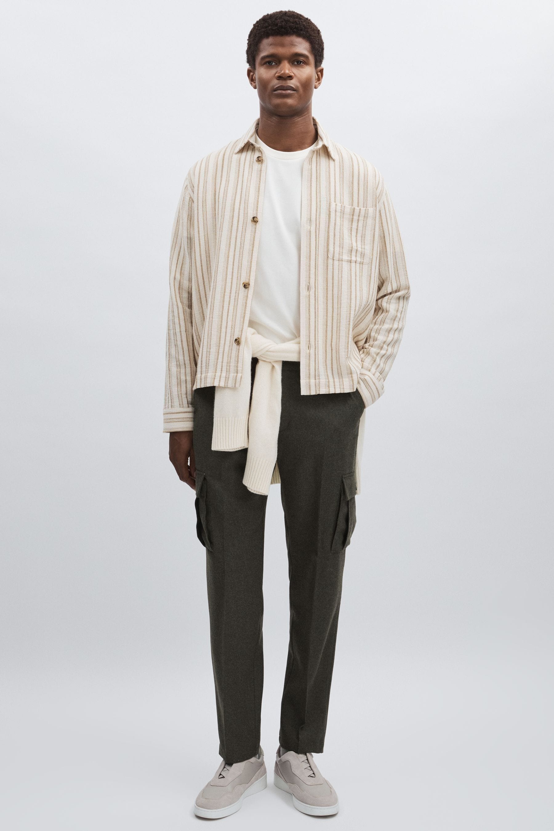 Les Deux Forest Green Wool-blend Cargo Suit Trousers In Forest Green