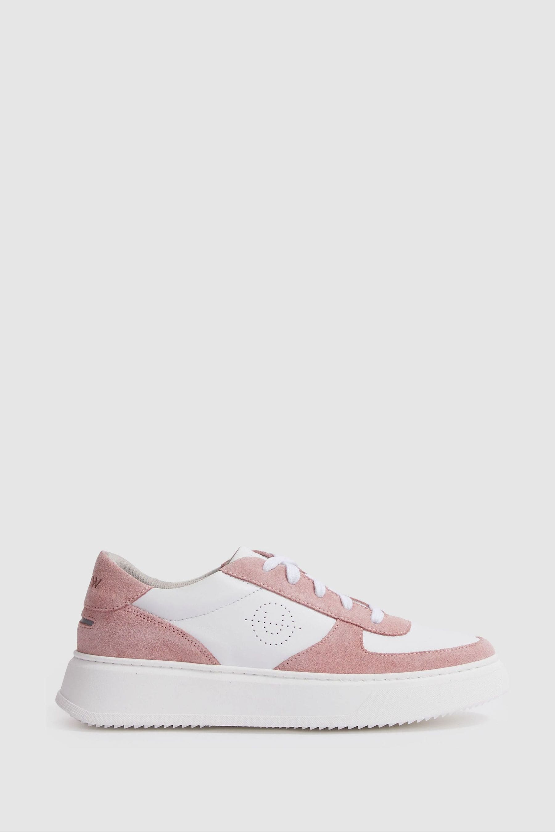 Shop Unseen Footwear Suede And Leather Trainers In Pink/white