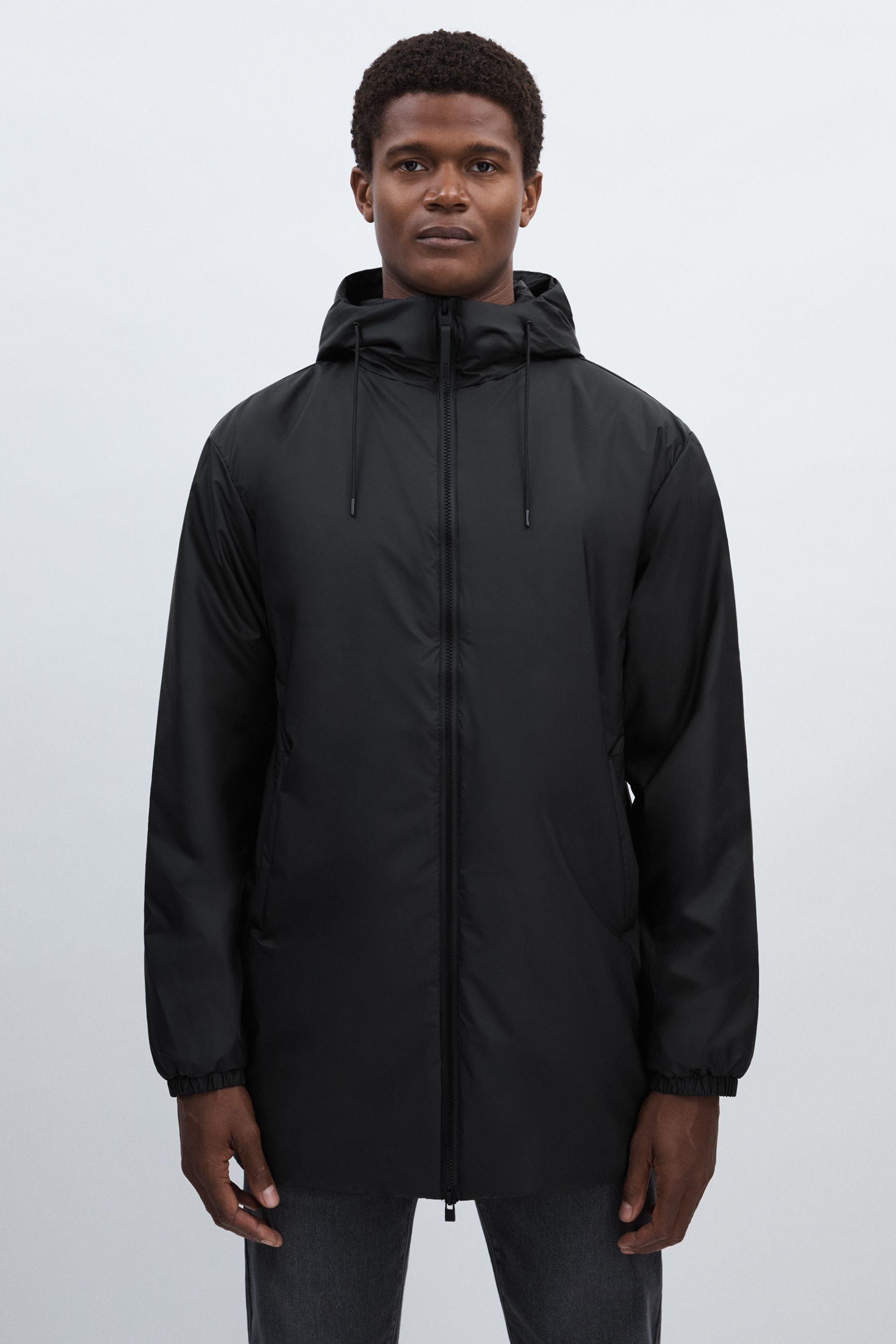 Rains Hooded Insulated Jacket, Black, S