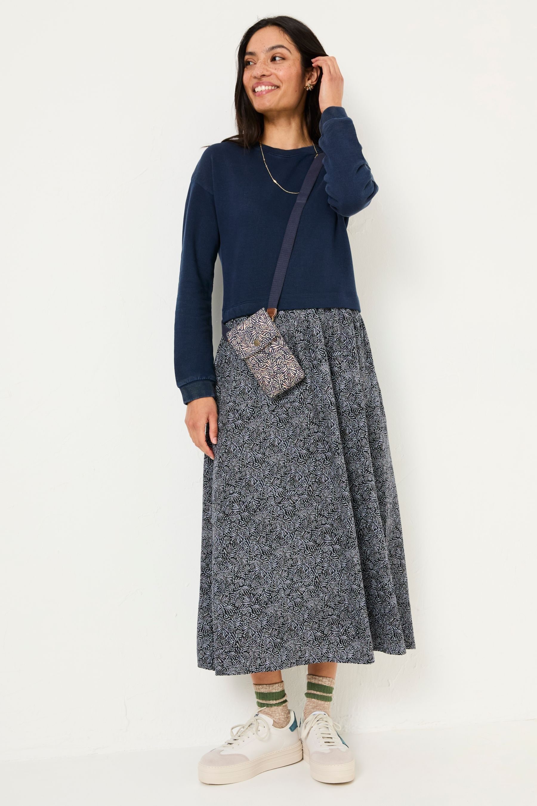 FatFace Navy Nia Midi Dress