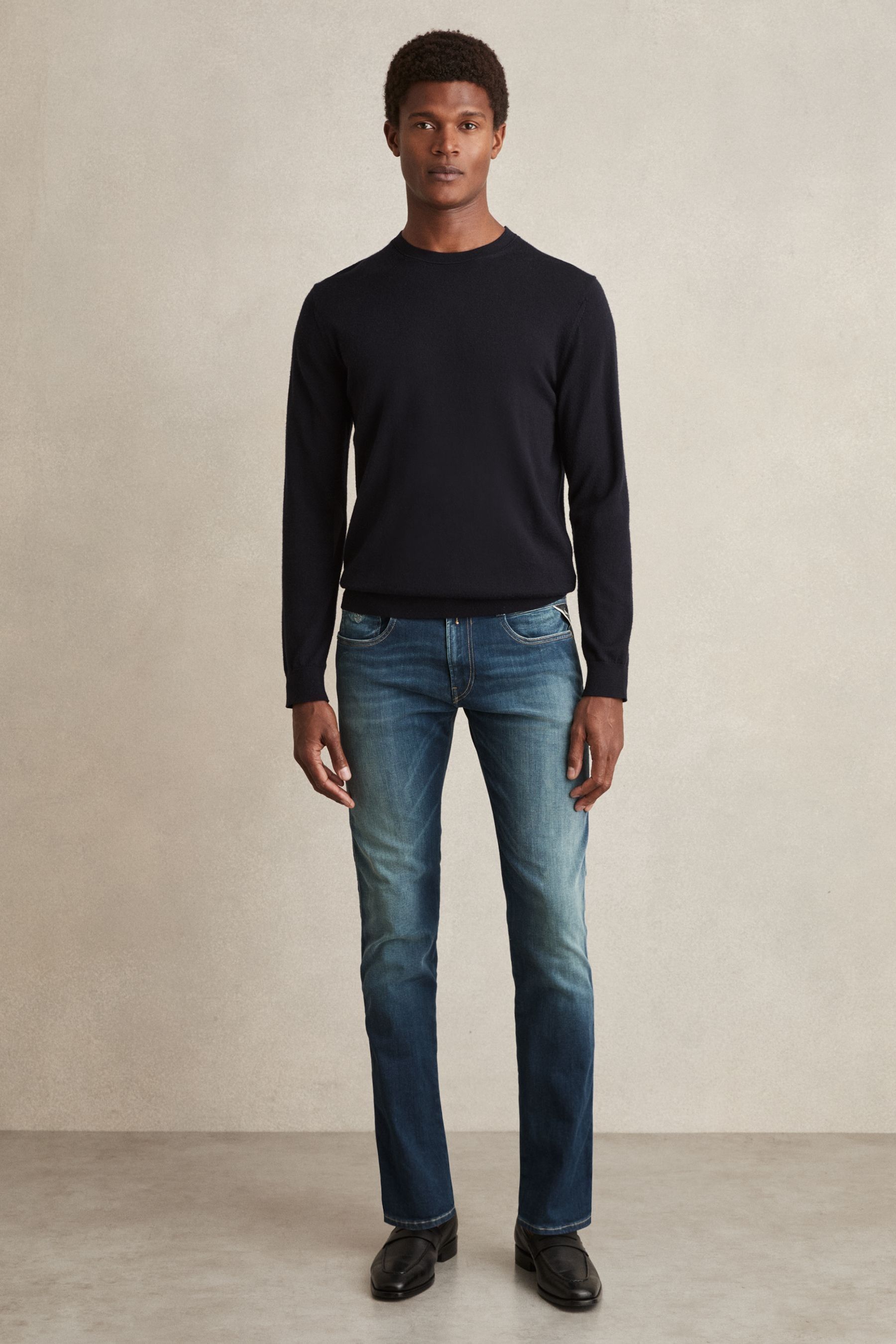 Replay Mid Blue  Slim-fit Hyperflex Jeans