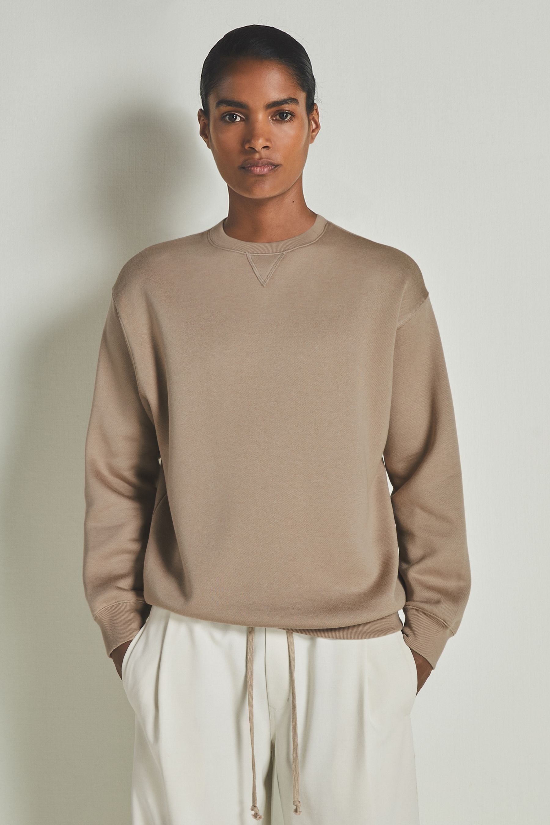 Les 100 Ciel Camel Reiss | S Modal-blend Jersey Sweatshirt In Camel