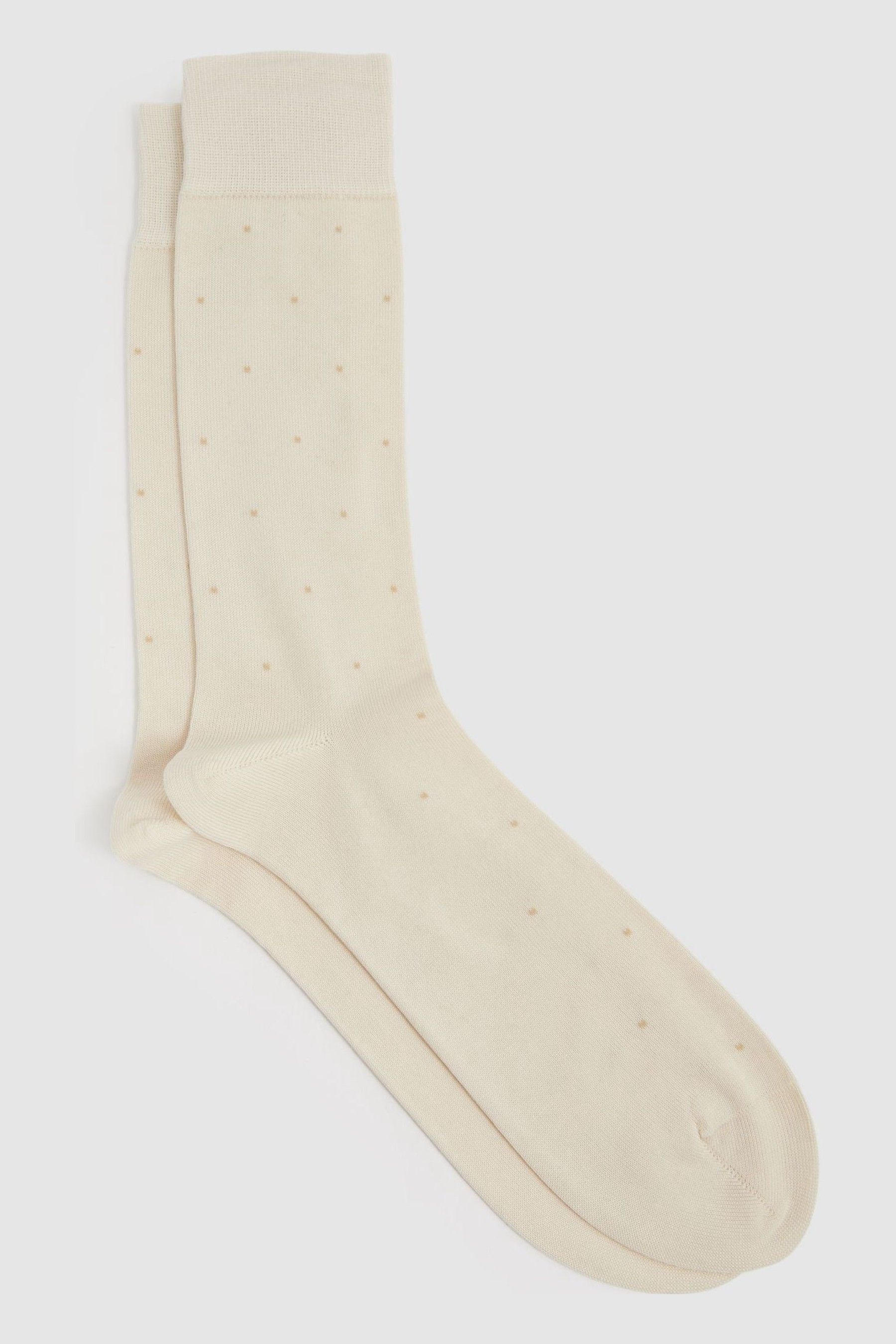 Reiss Oatmeal Mario Spot Polka Dot Socks In Oatmeal