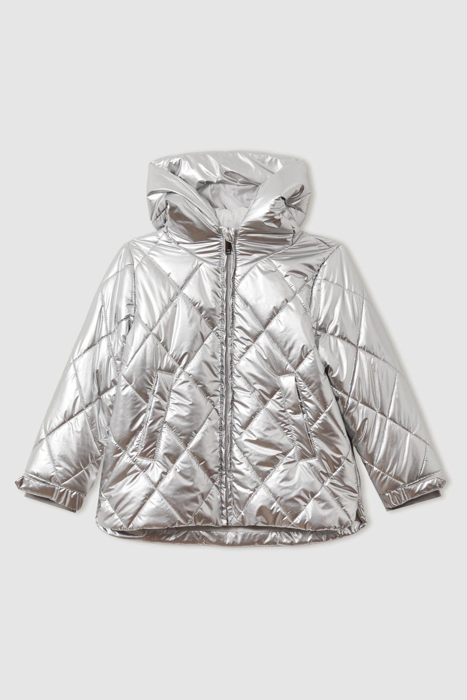 Reiss Silver 13-14 Yrs Quilted Coat,
