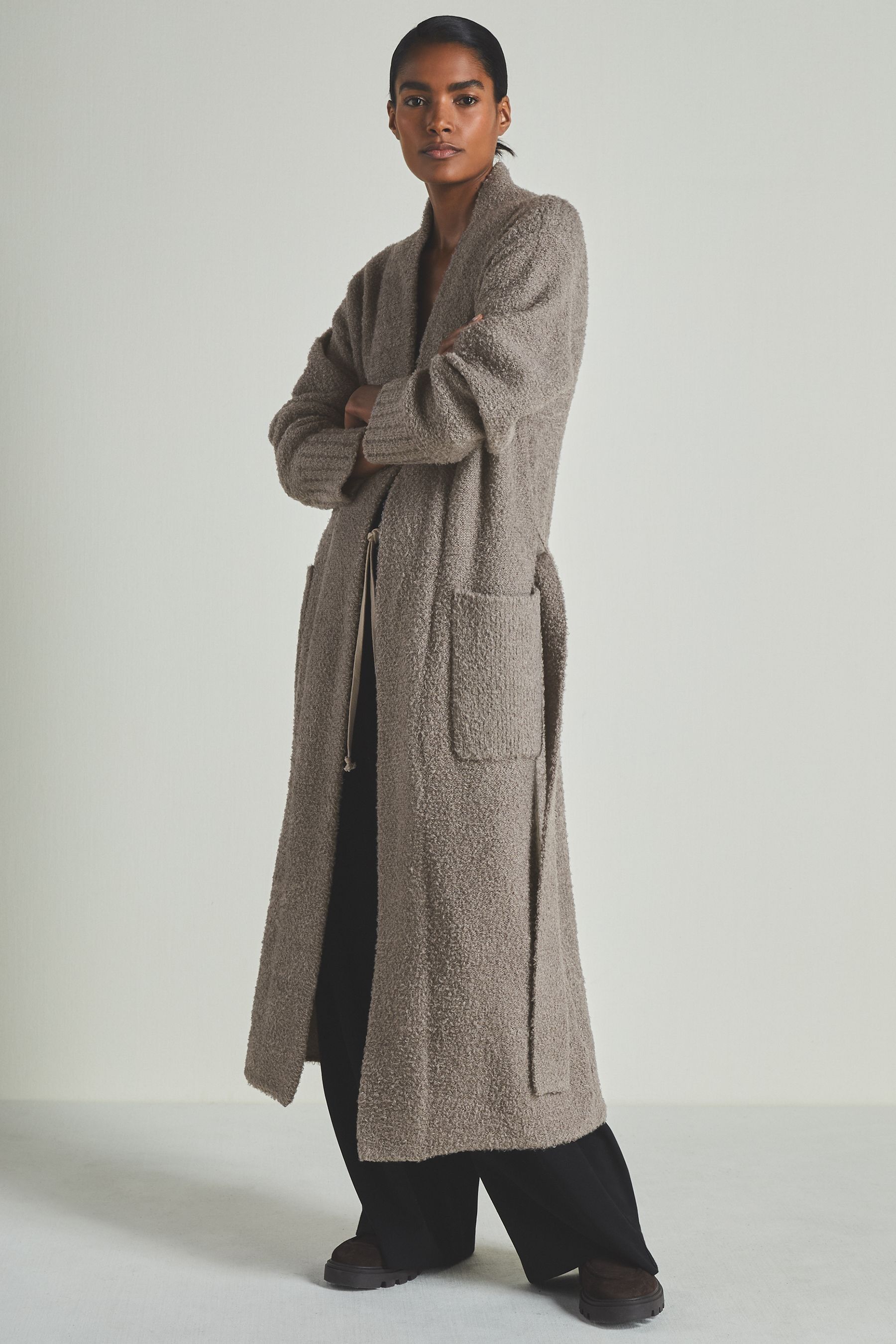 Les 100 Ciel Mink Reiss | S Bouclé Cardigan With Wool In Mink