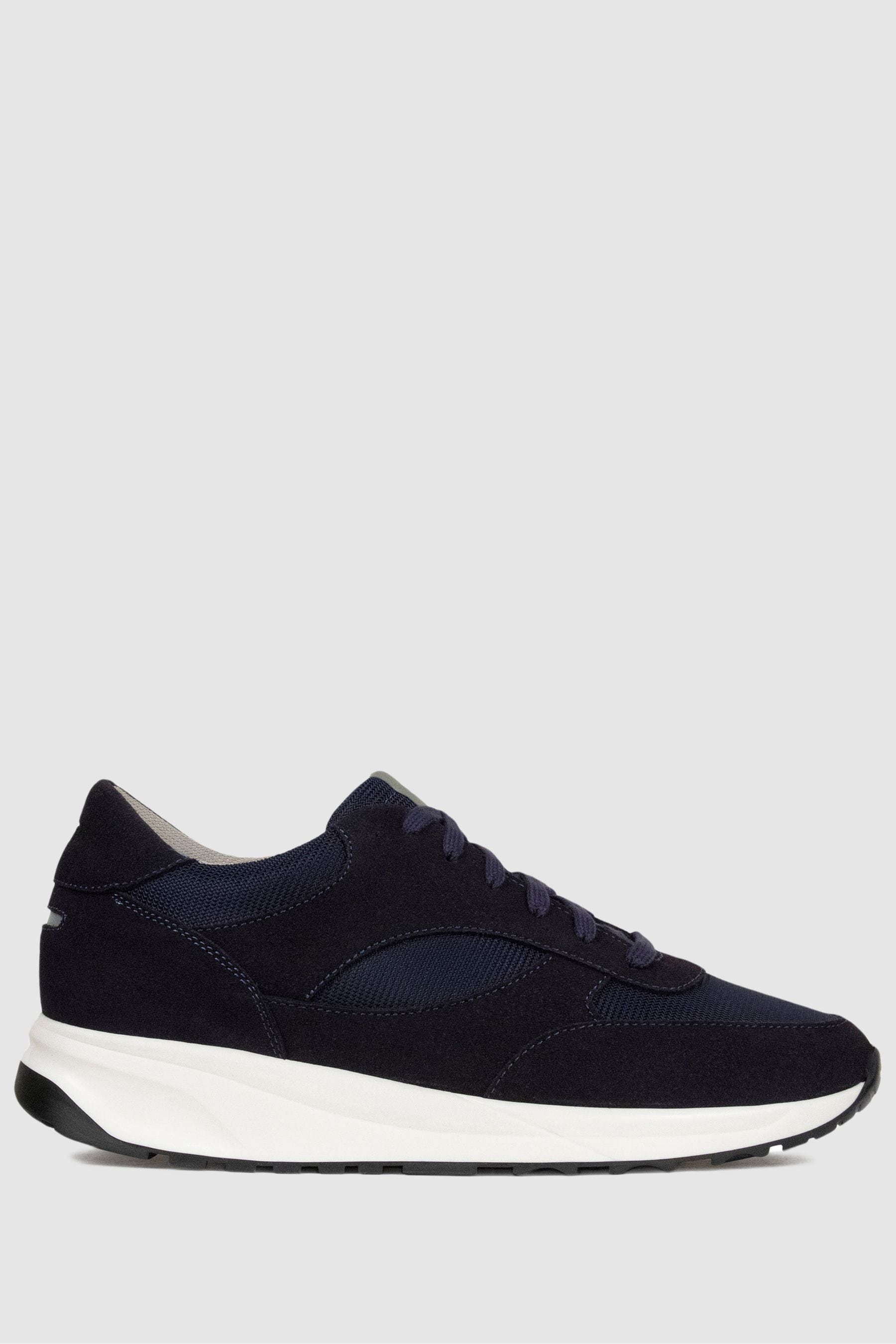 Unseen Footwear Suede And Mesh Rozel Trainers In Navy