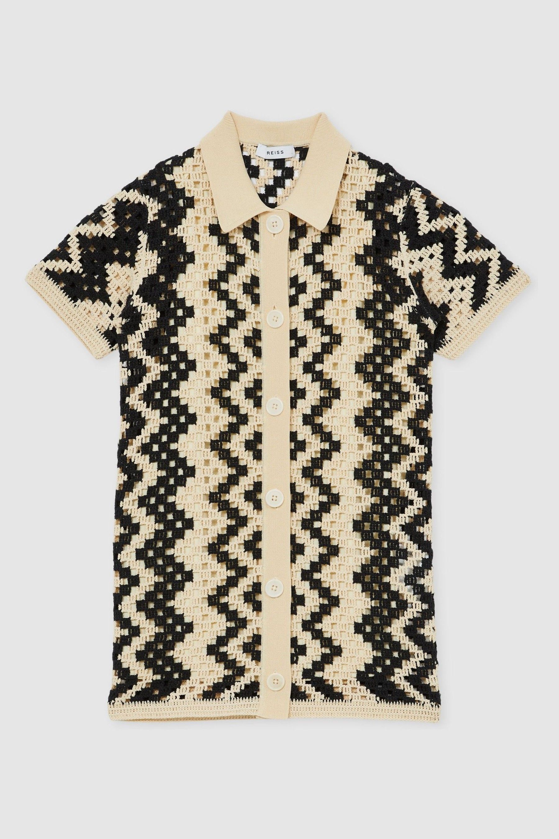 Reiss Ecru 13-14 Yrs Cotton-blend Patterned Crochet Dress