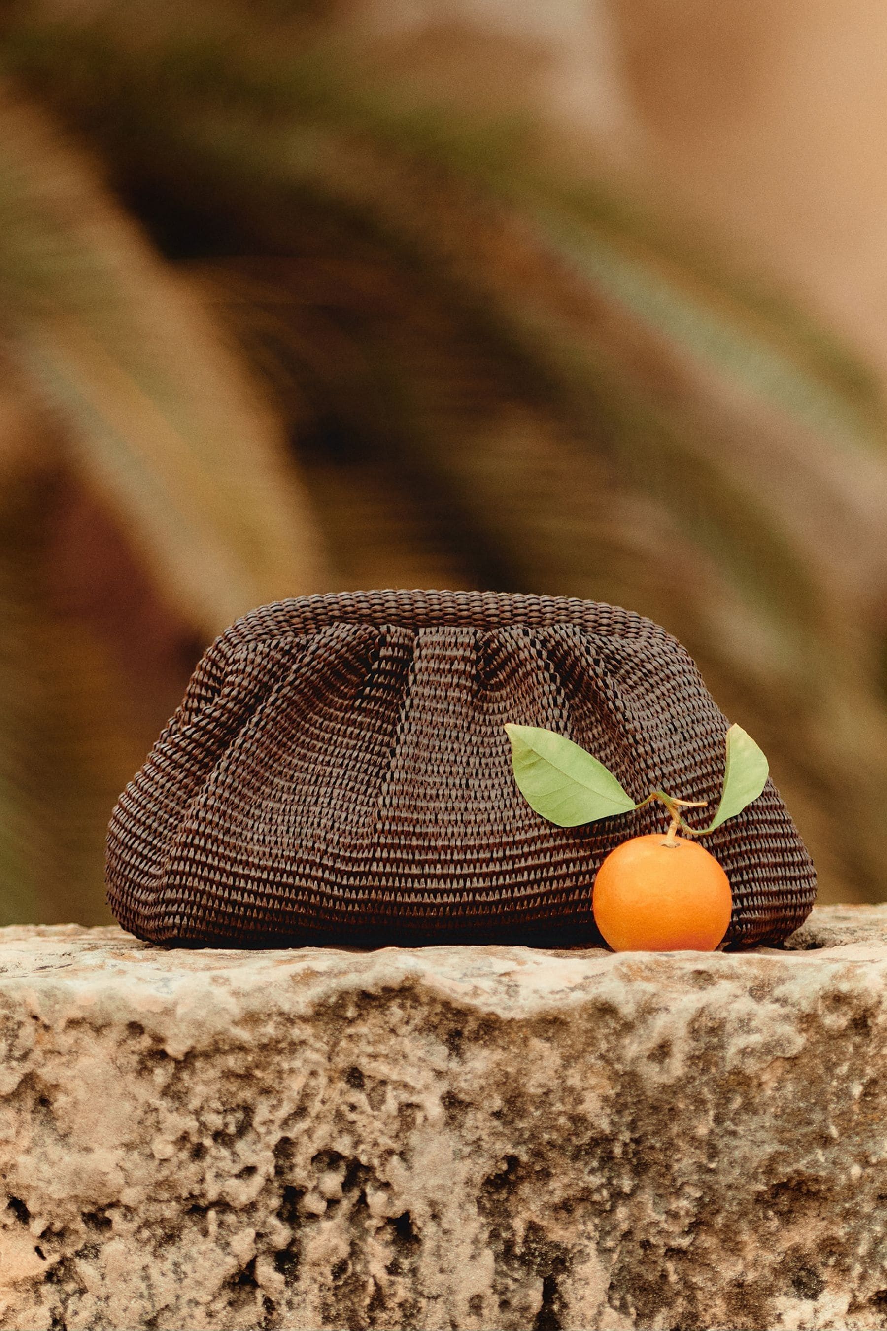 Reiss Chocolate Raffia Clutch Bag,
