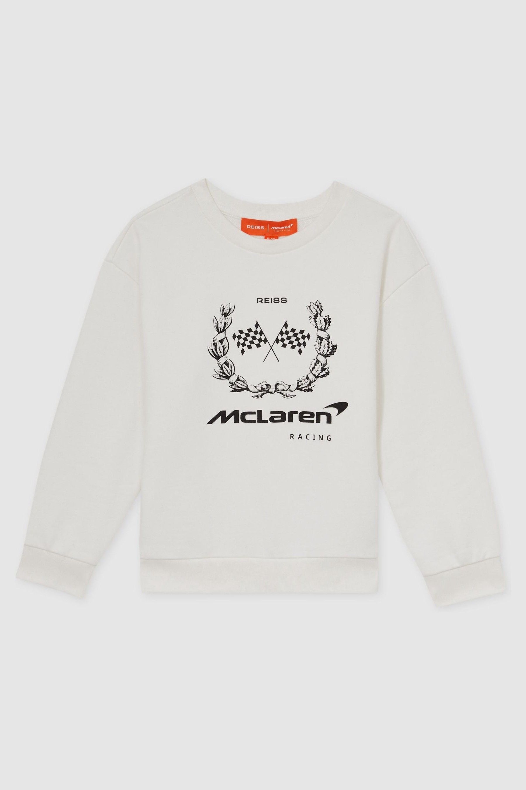 Reiss Mclaren White Mclaren F1 Team Laurel Print Sweatshirt In White
