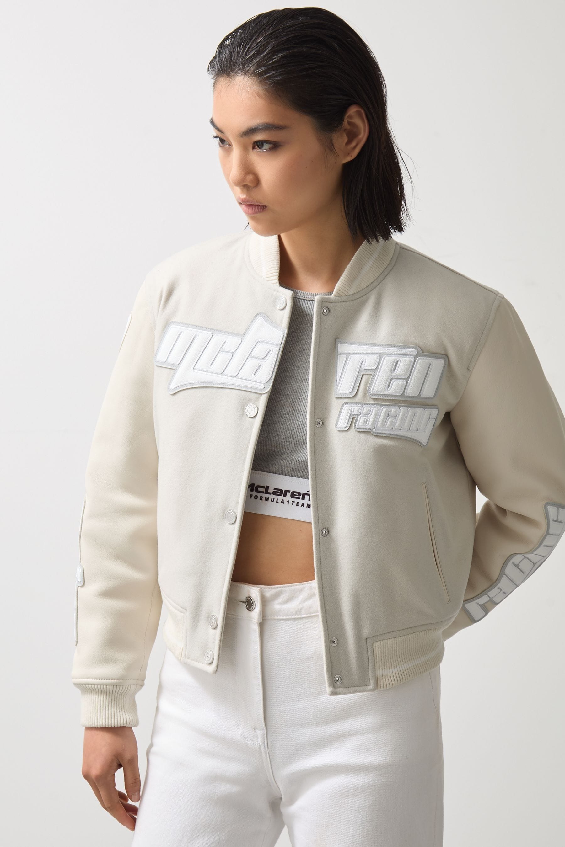 Reiss X McLaren F1 Team - Off White Bomber Jacket, 6