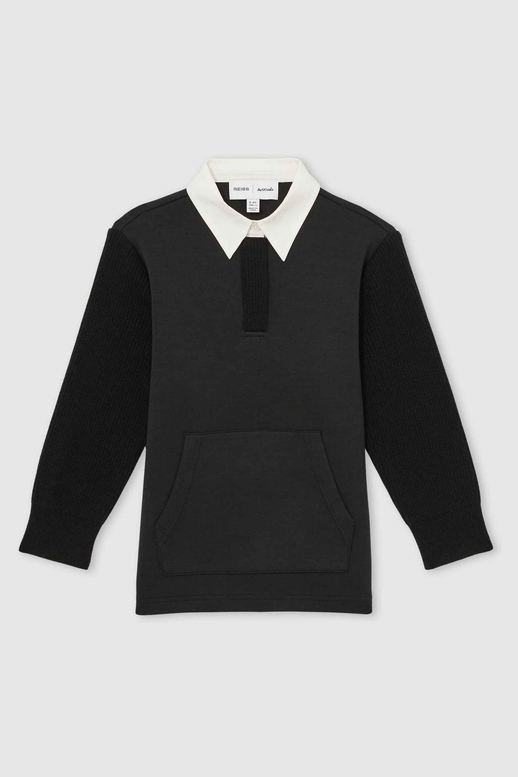 Reiss Black 13-14 Yrs | Les 100 Ciels Polo Sweatshirt In Black