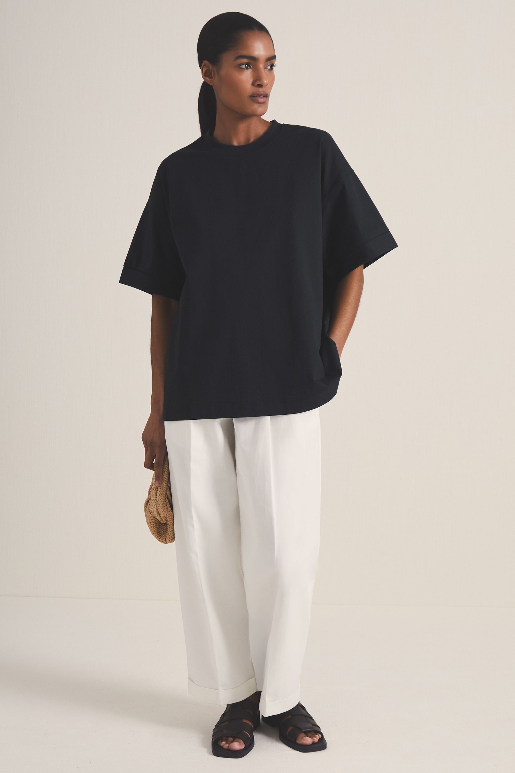 Reiss Navy | Les 100 Ciels Oversize T-shirt, XS