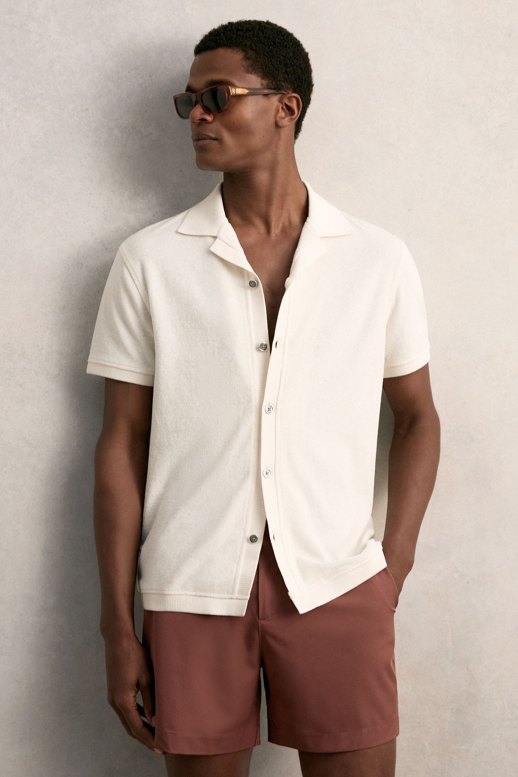 Reiss Short Sleeve Terry Camp Shirt
