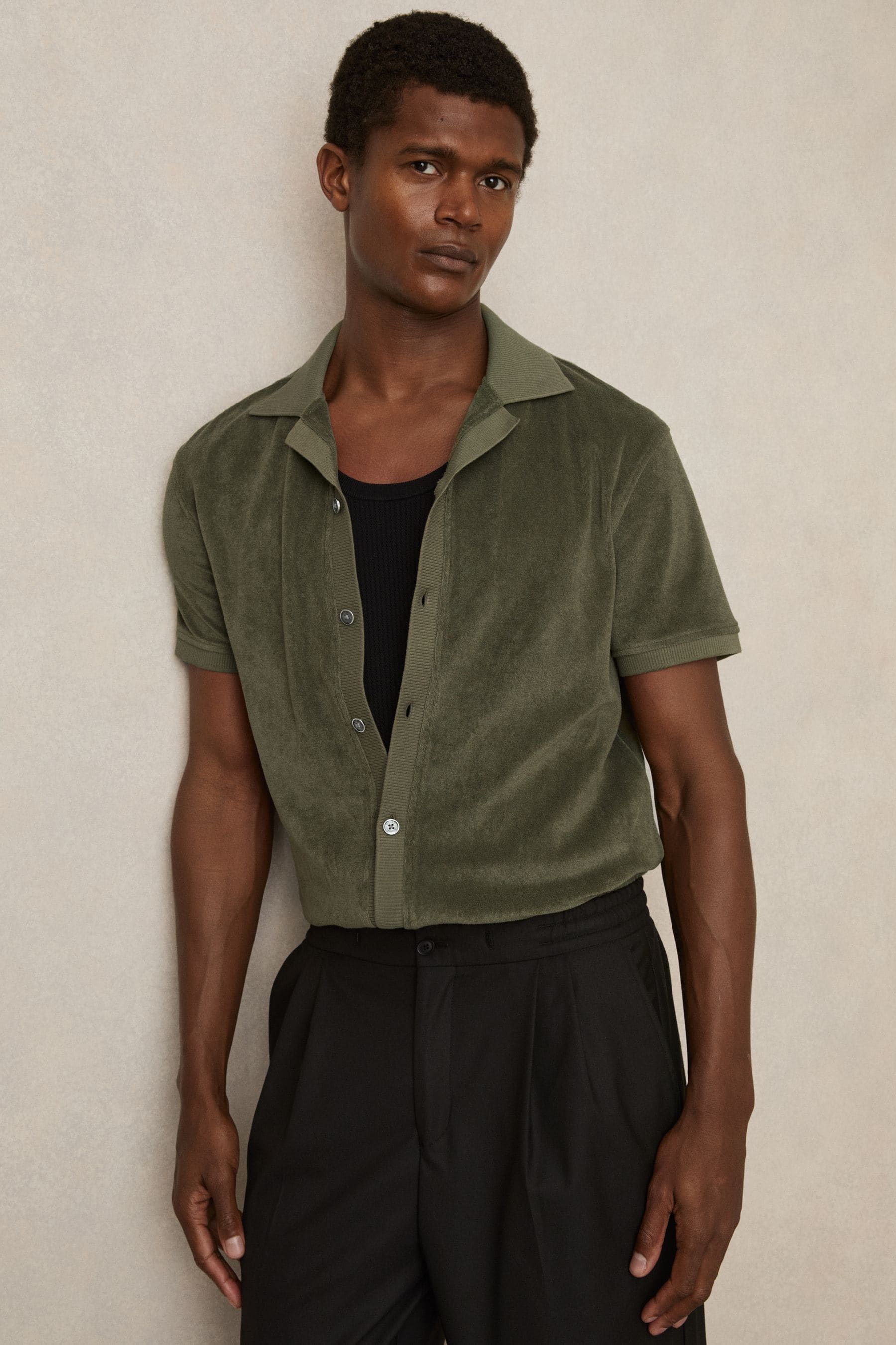 Reiss Short Sleeve Terry Camp Shirt