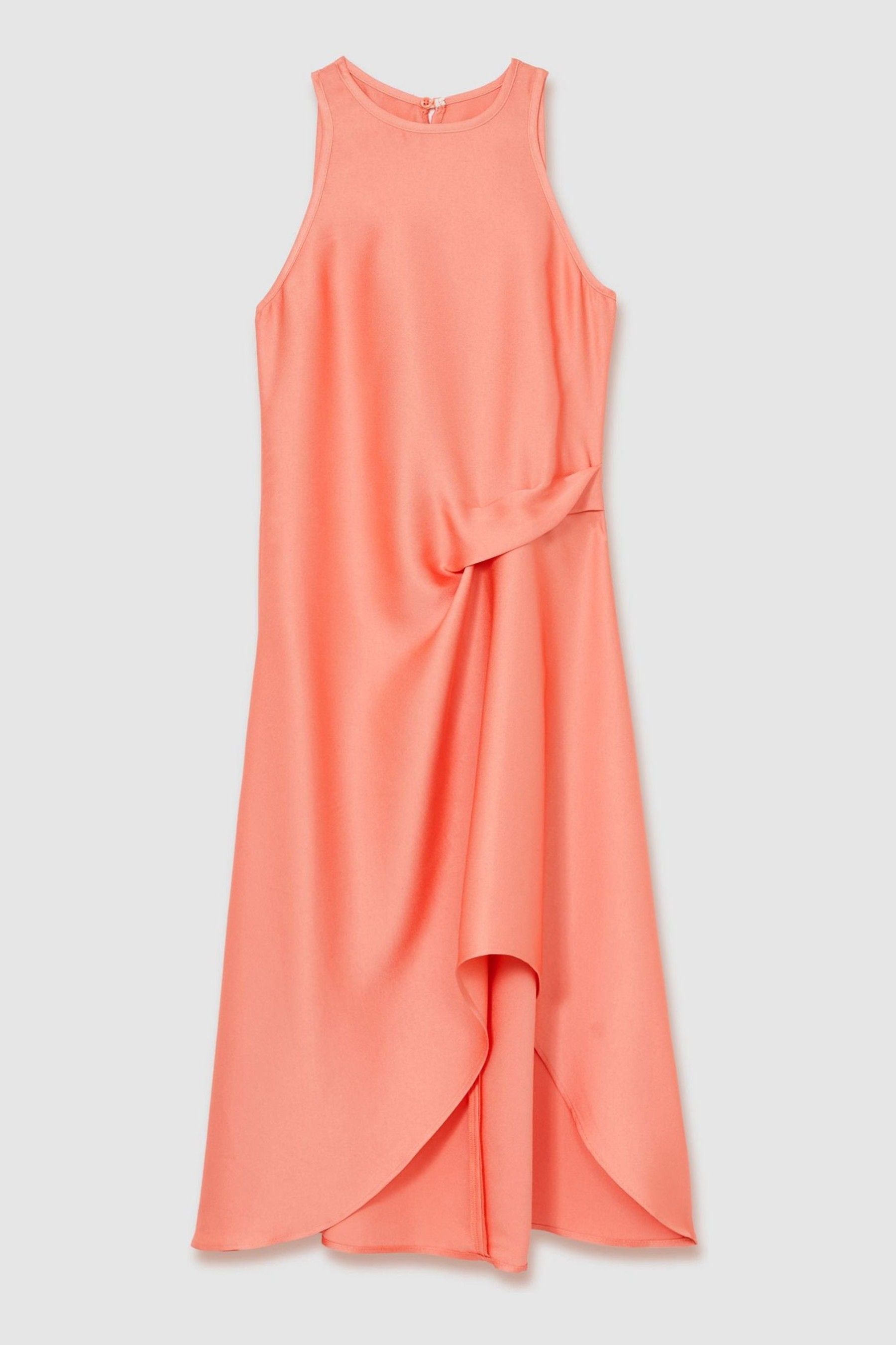 Reiss Coral 13-14 Yrs Satin Drape Tuck Midi Dress