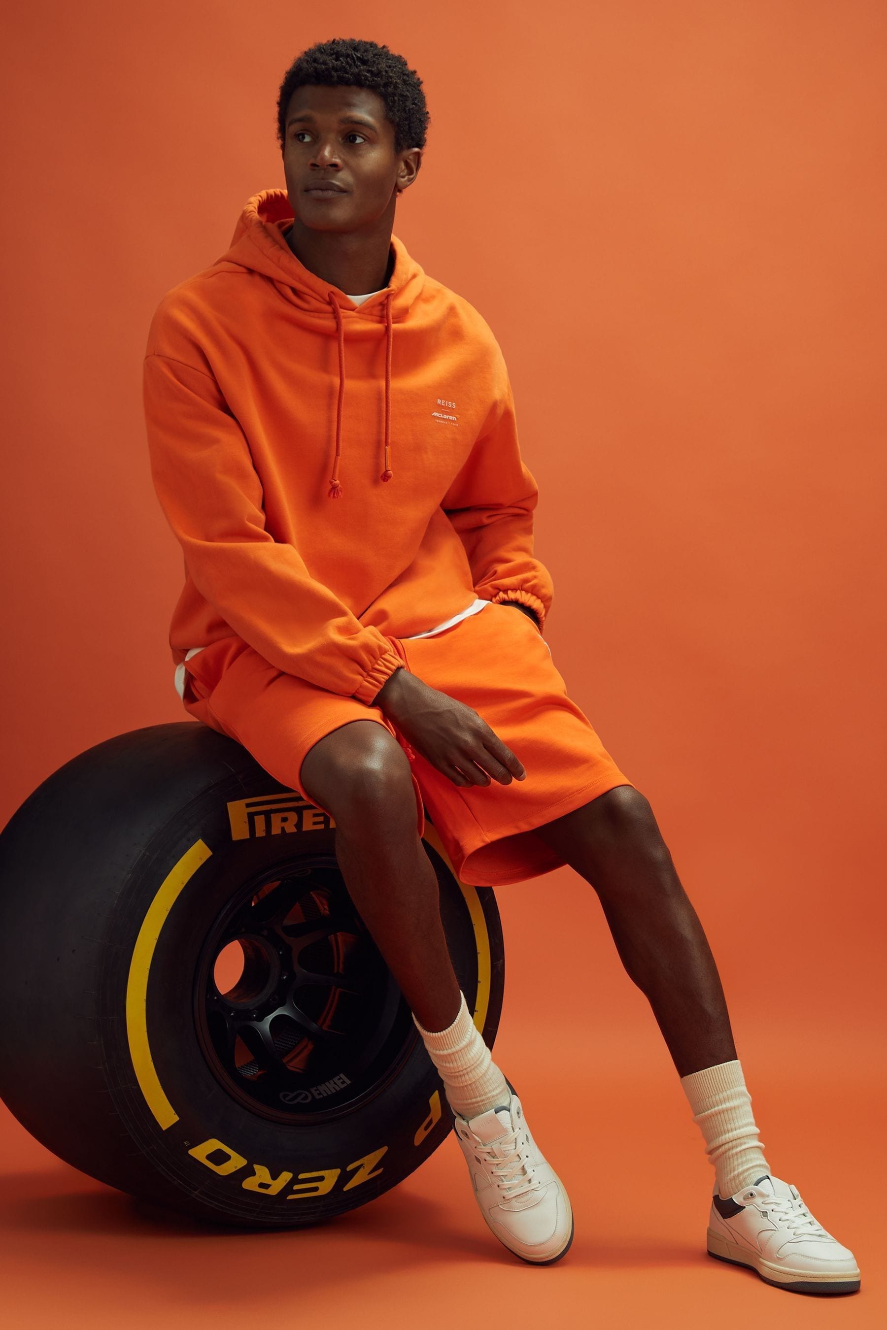 Mclaren F1 Cotton Drawstring Shorts In Papaya