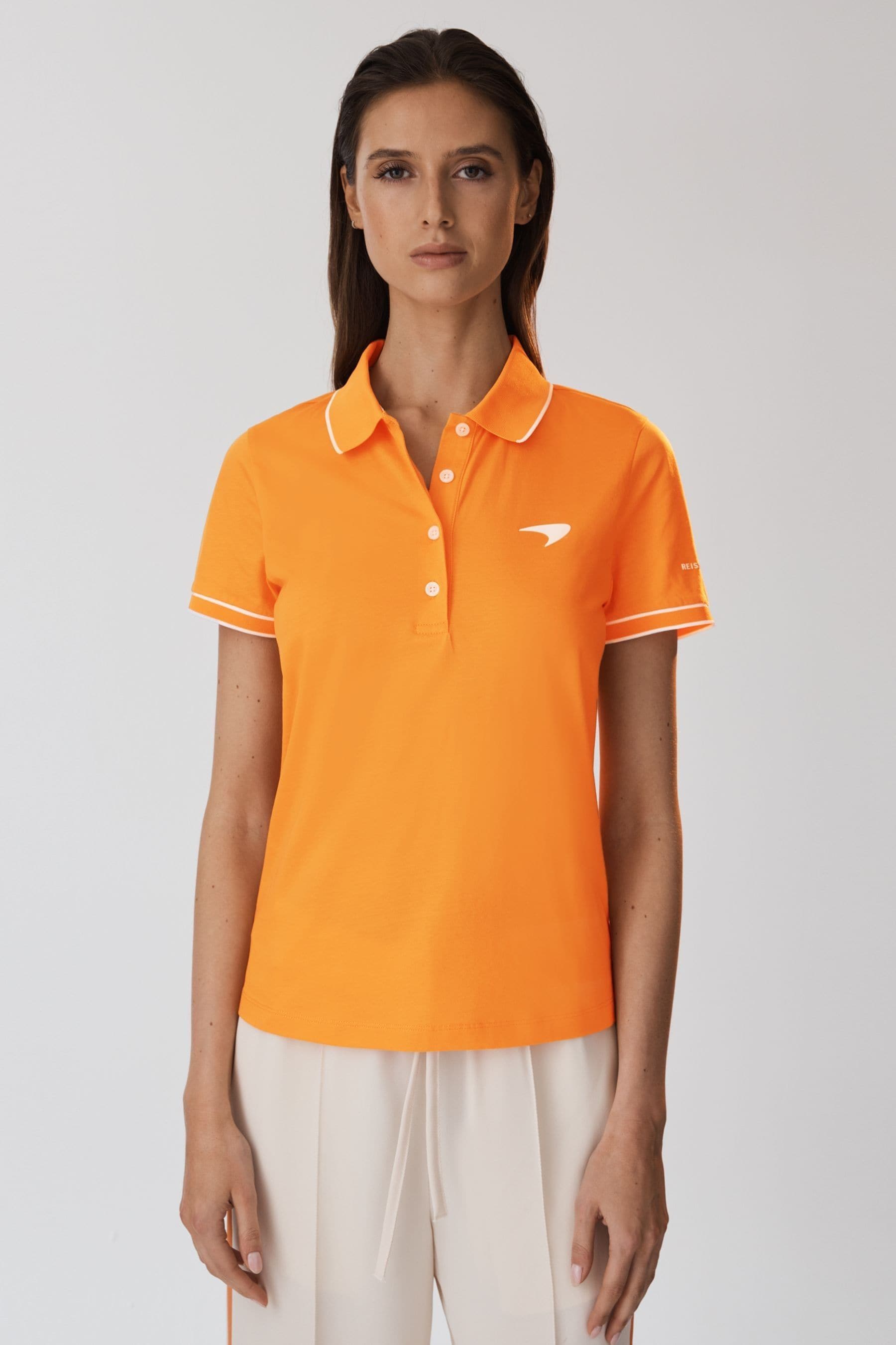 Shop Mclaren Crypto -  F1 Mercerised Cotton Polo Shirt, L In Papaya