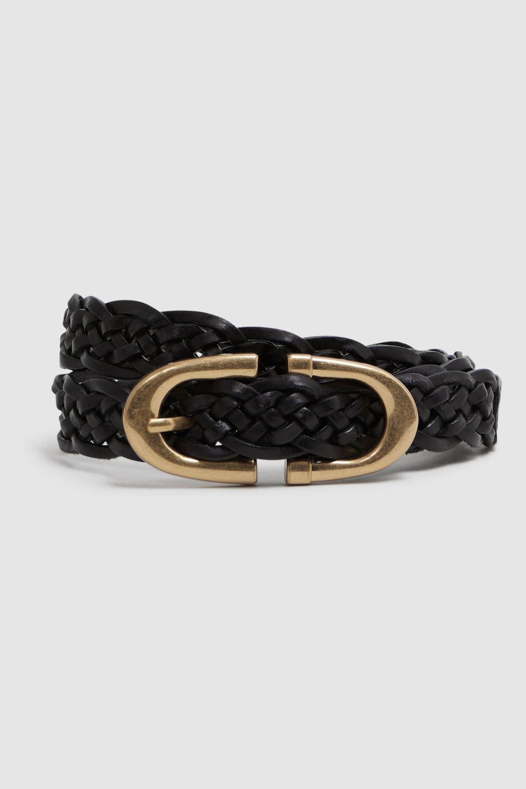 Bailey - Black Woven Leather...