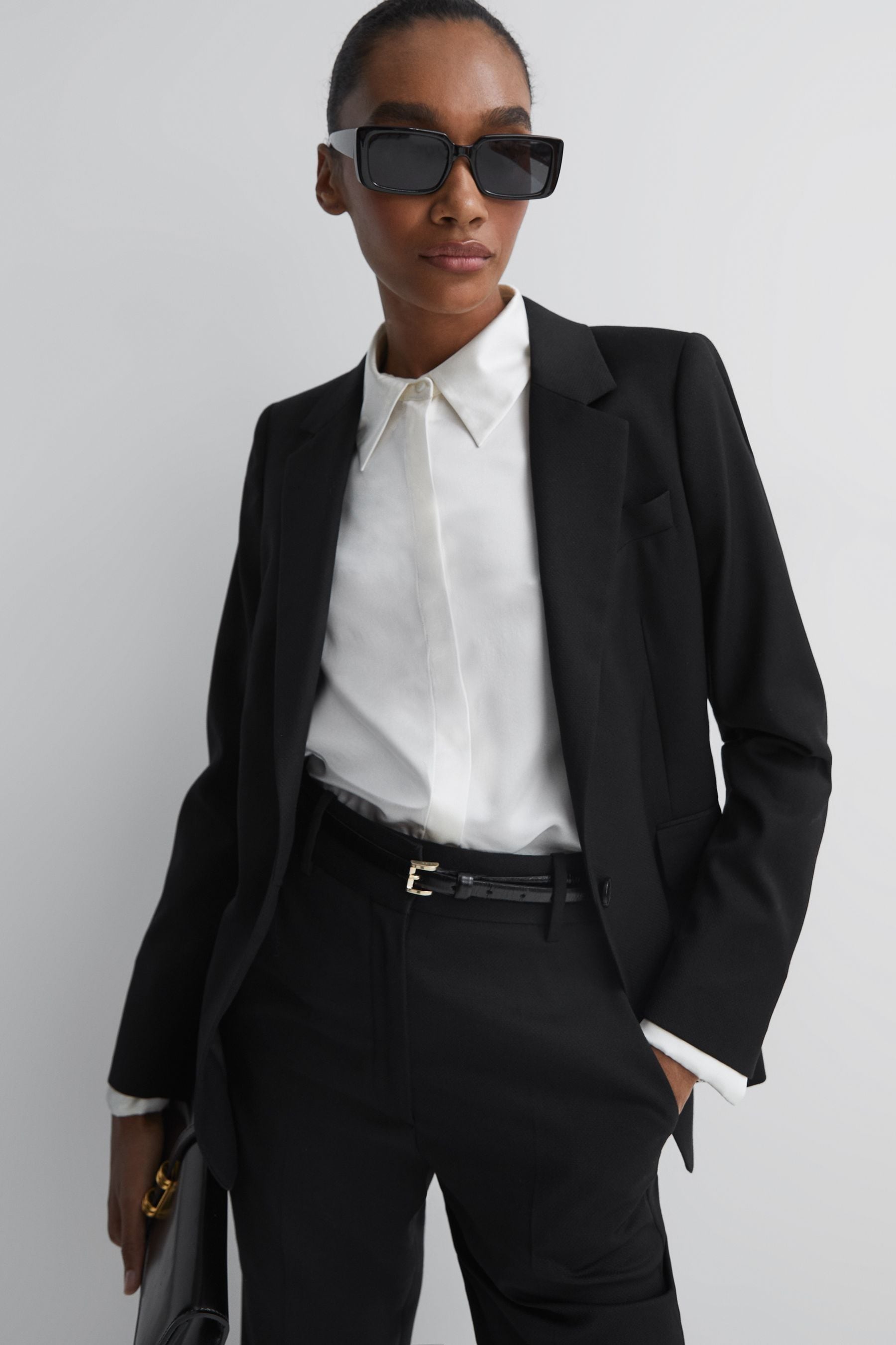 Shop Reiss Haisley - Black Single Breasted Suit Blazer, Us 2