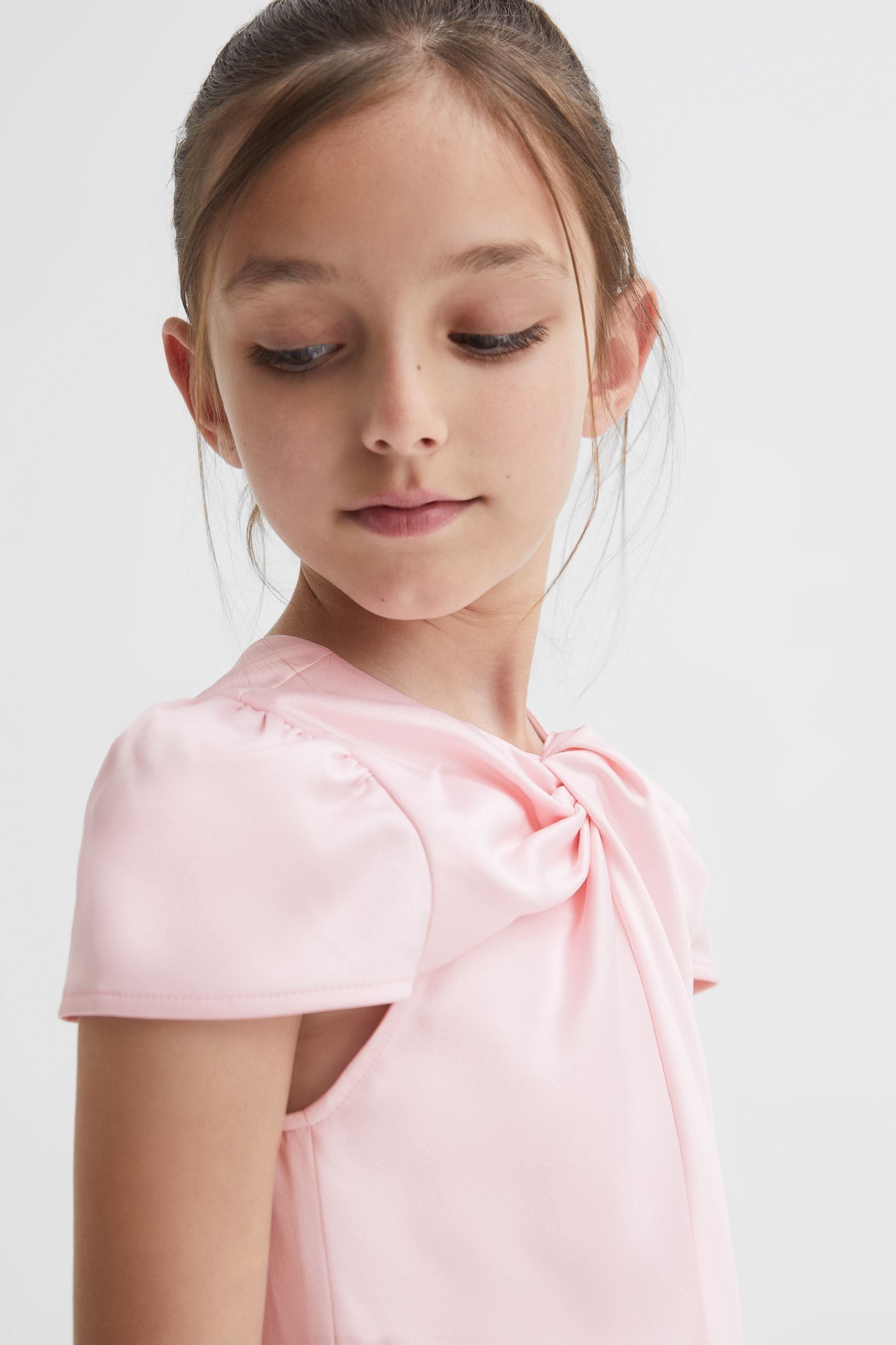 Reiss Maria - Pink Junior Knot Detail Dress, Age 5-6 Years