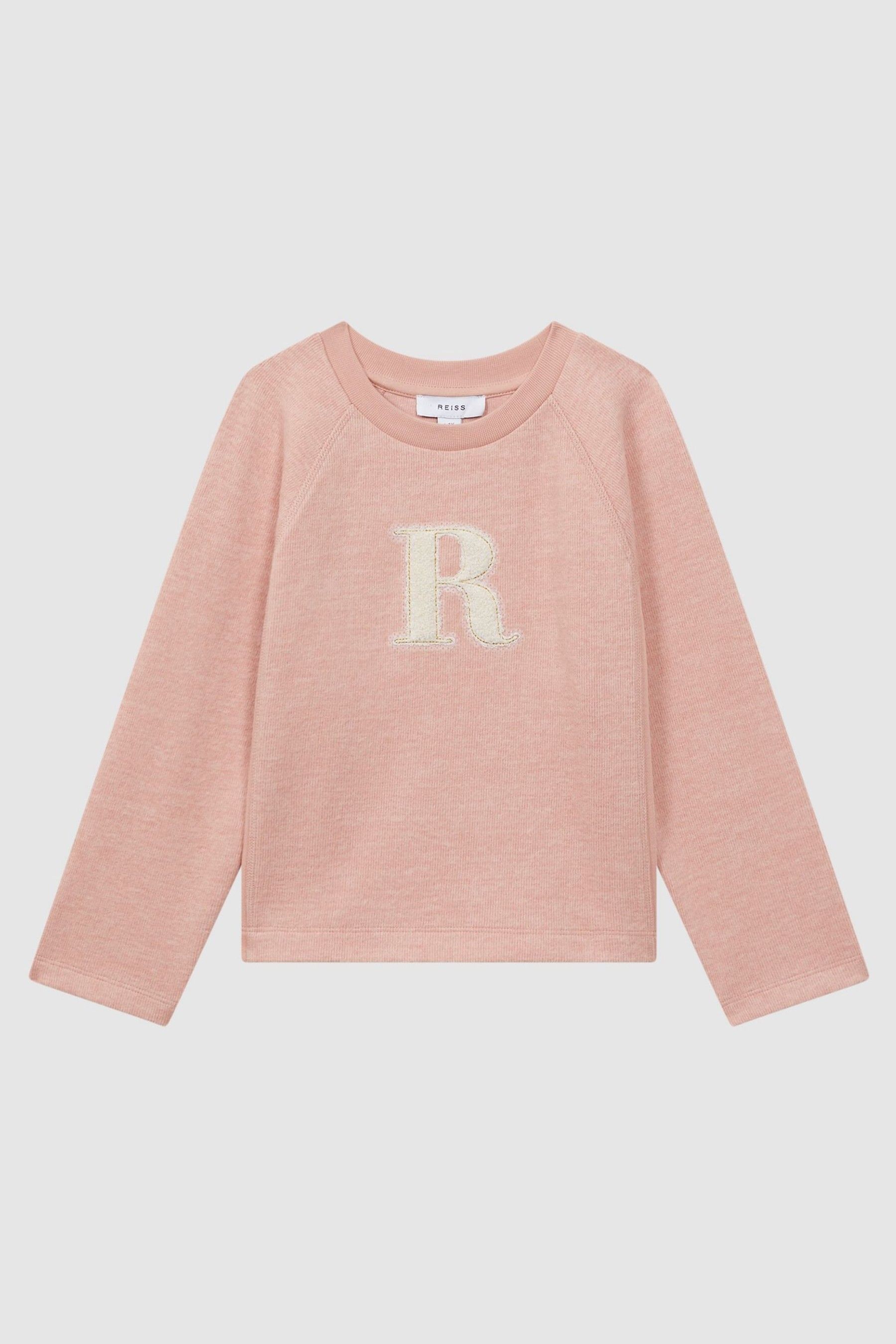 Reiss Kids' Connie - Apricot Junior Cotton Blend Crew Neck Top, Age 4-5 Years