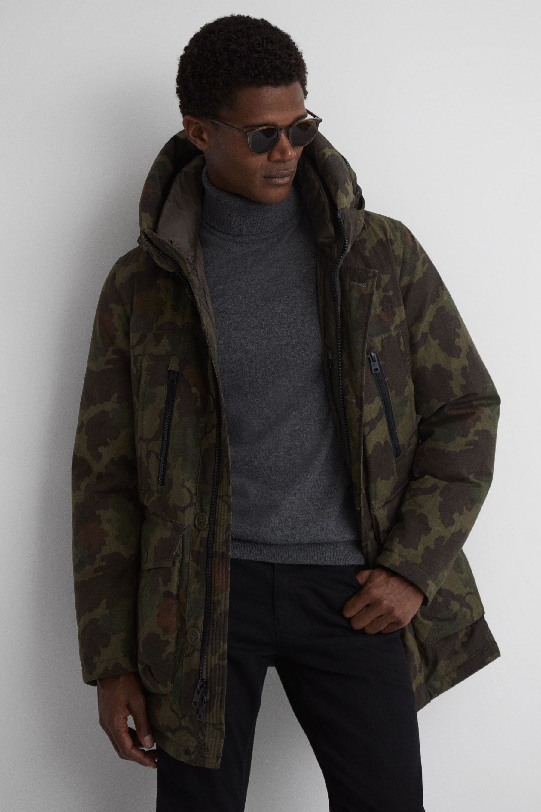 Woolrich Hooded Arctic Parka In Green Mitchell Camo