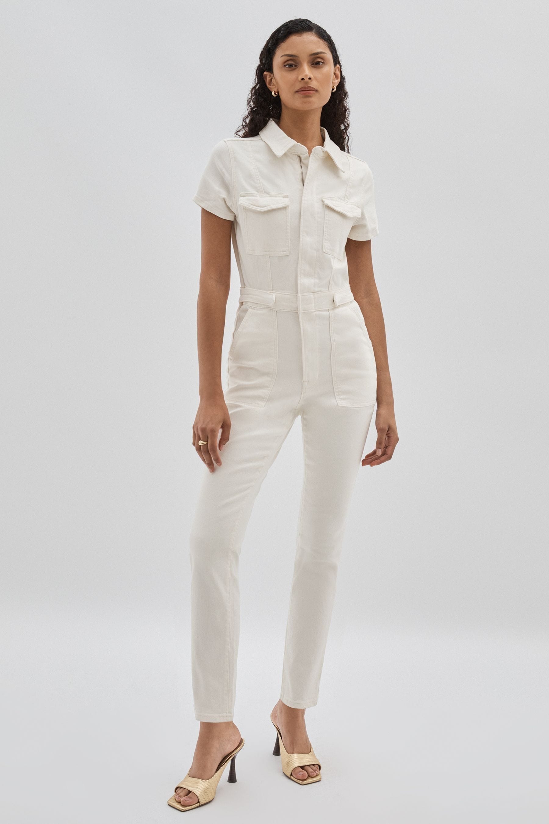 Good White Straight Leg Jumpsuit, S