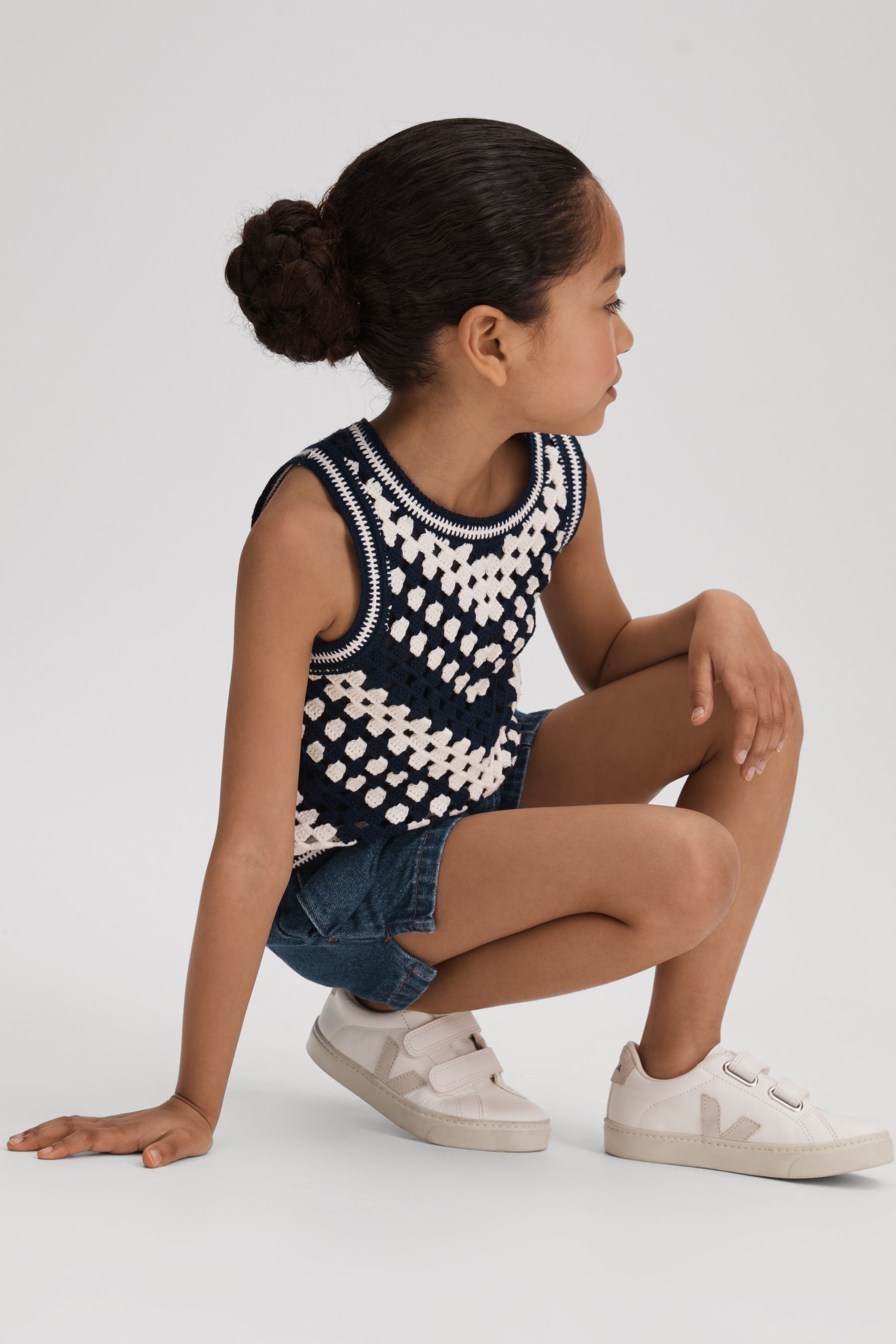 Reiss Blue 9-13 Yrs Drawstring Denim Shorts In Blue