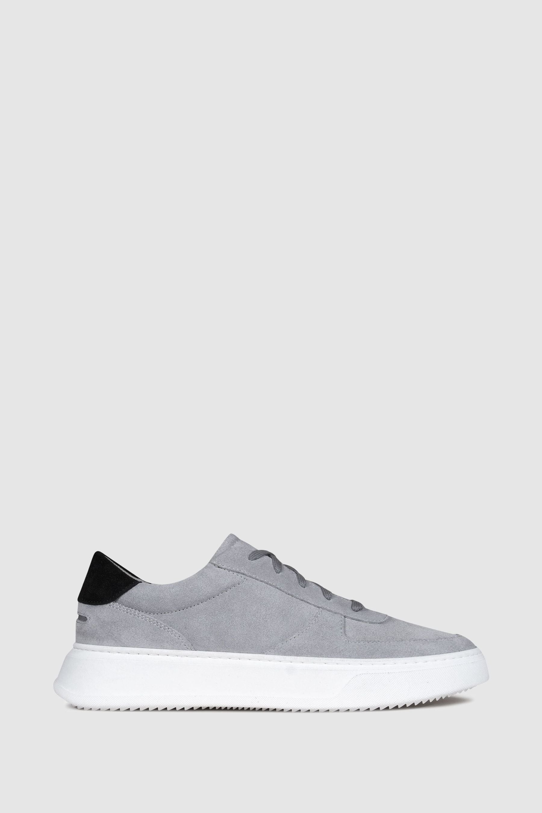 Unseen Footwear Suede Marais Trainers In Grey/black