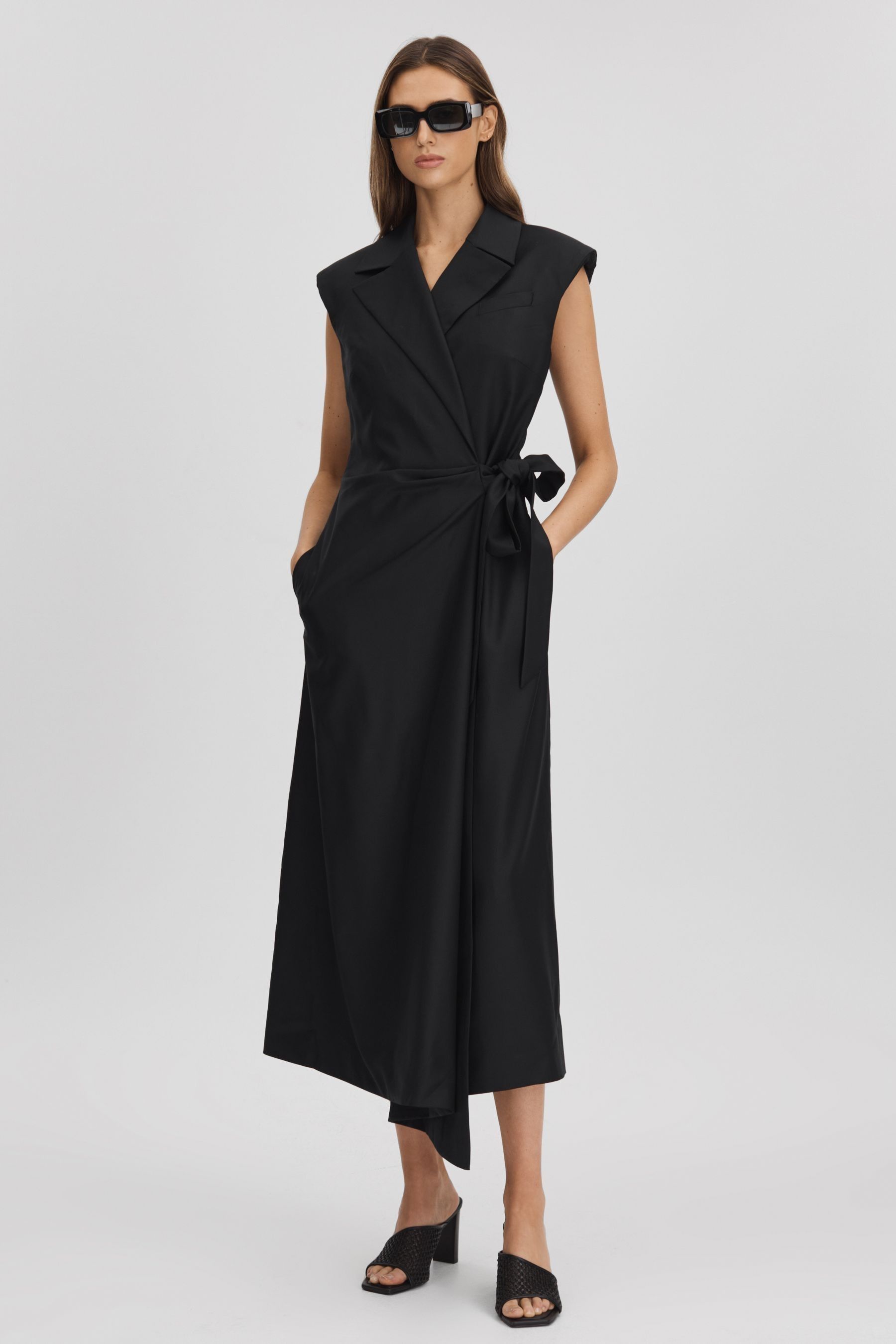 Anna Quan Wrap Front Maxi Dress, Black, 8