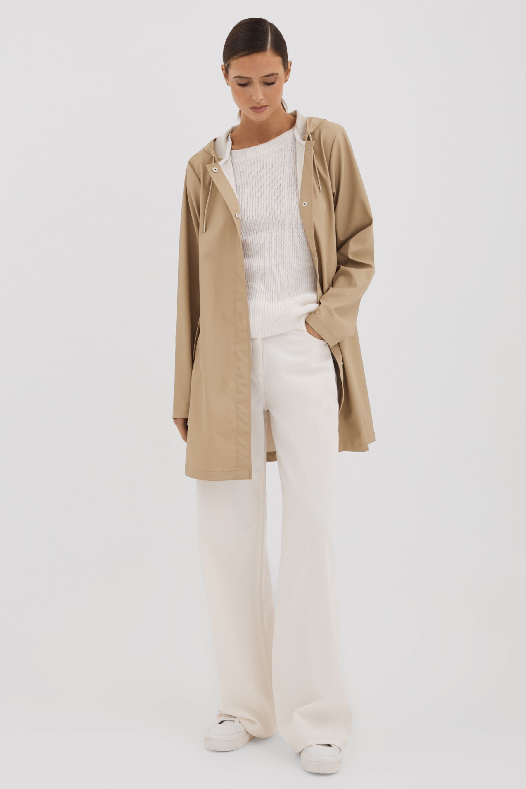 Shop Rains A-line Raincoat In Sand