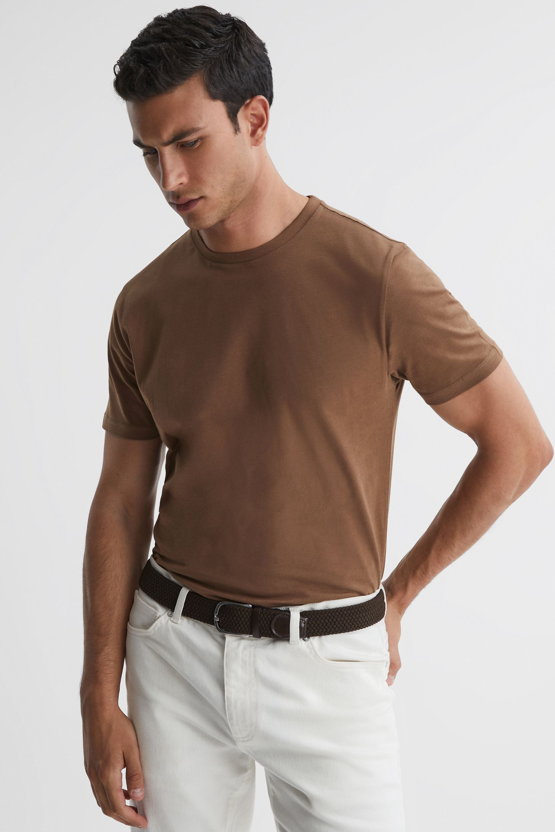 Bless - Tobacco Cotton Crew Neck T-Shirt