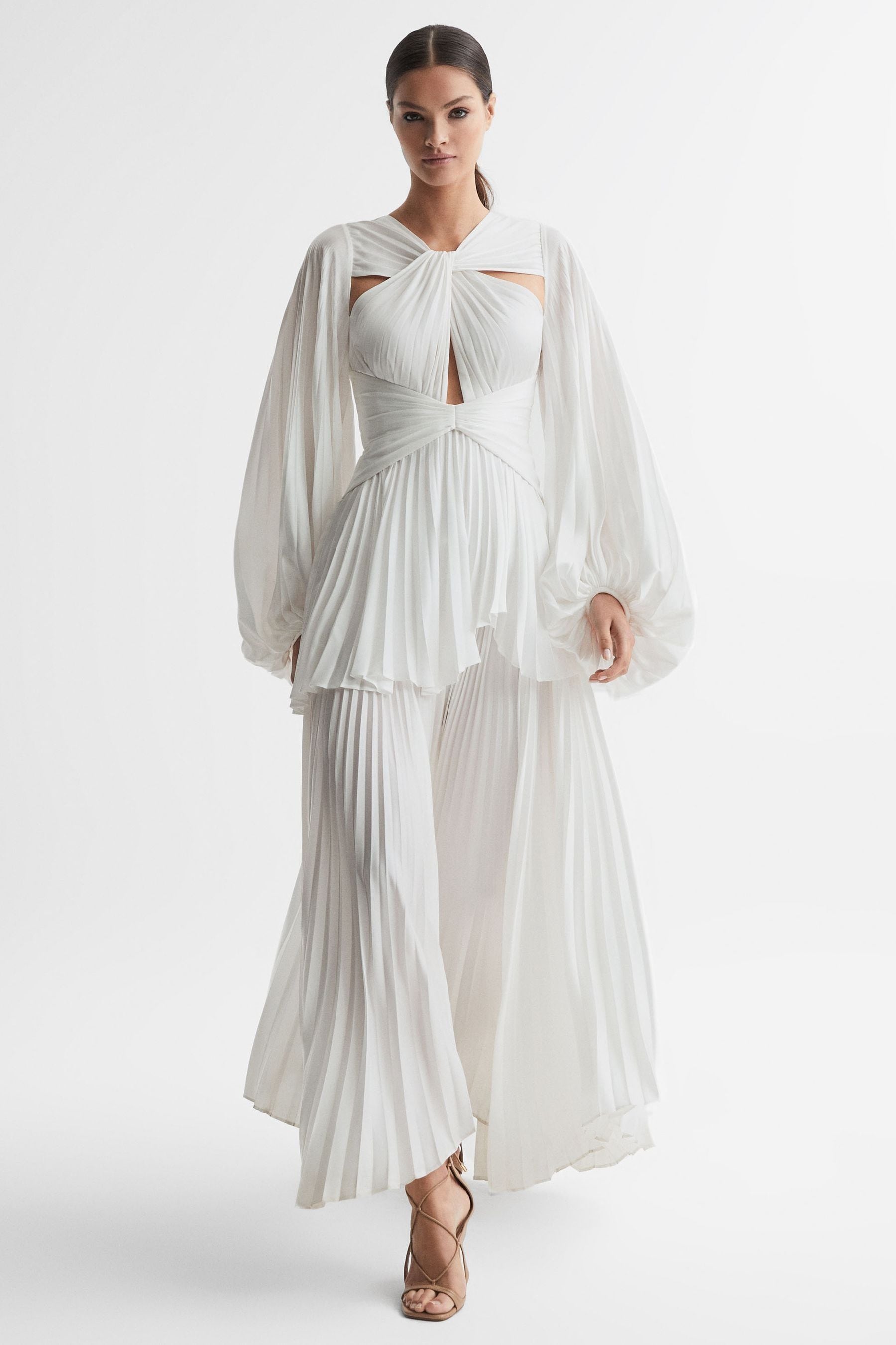 acler pleated dress Acler Online AU Women's Maxi Dress, Gold, AU14 US10