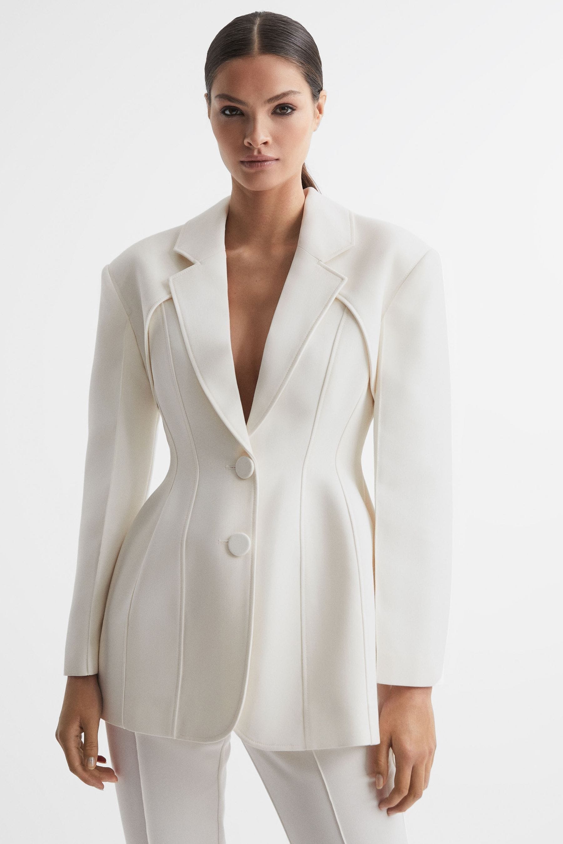 Acler Tailored Single Breasted Blazer In Ivory