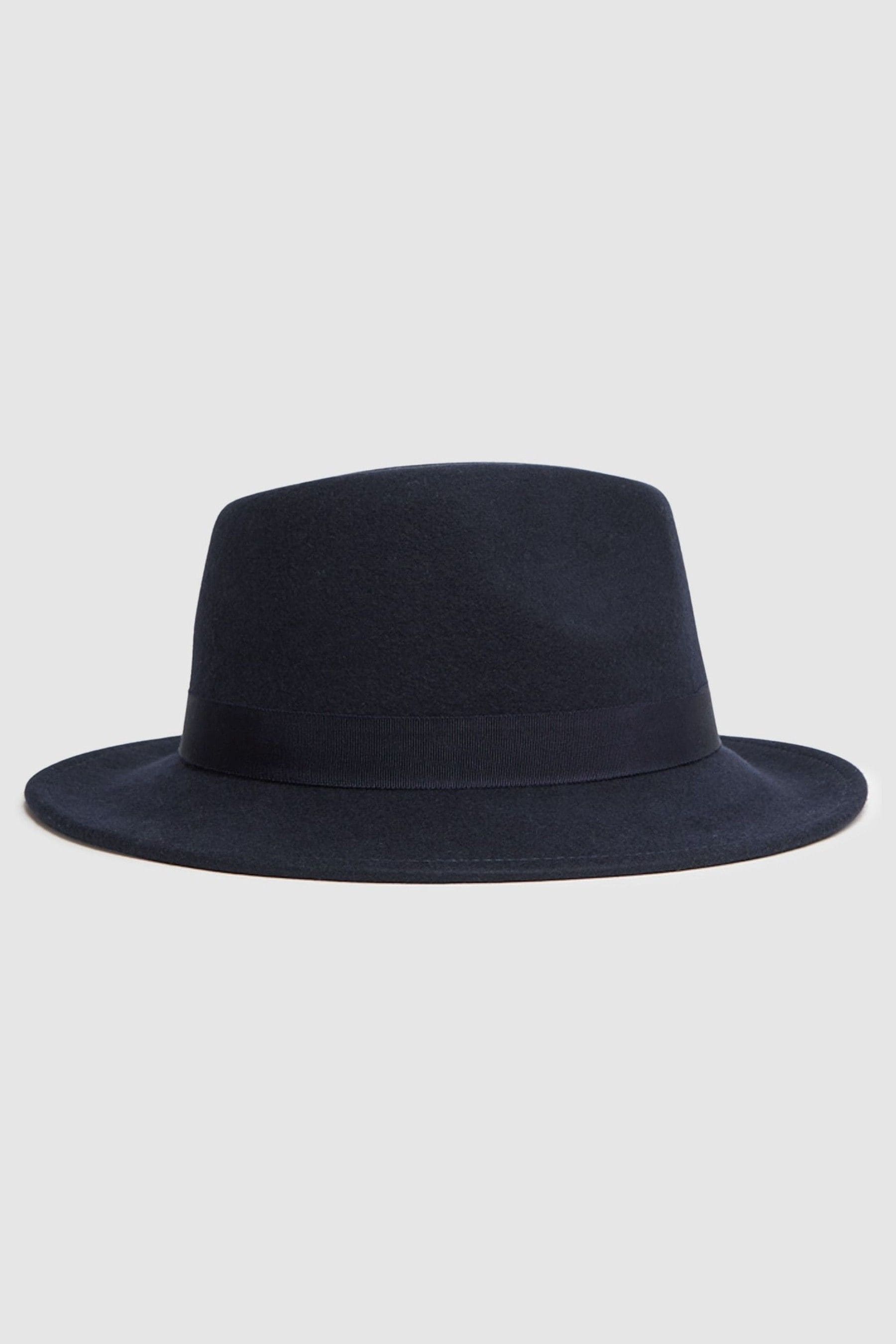 Shop Reiss Ally - Navy Wool Fedora Hat, Uk S-m