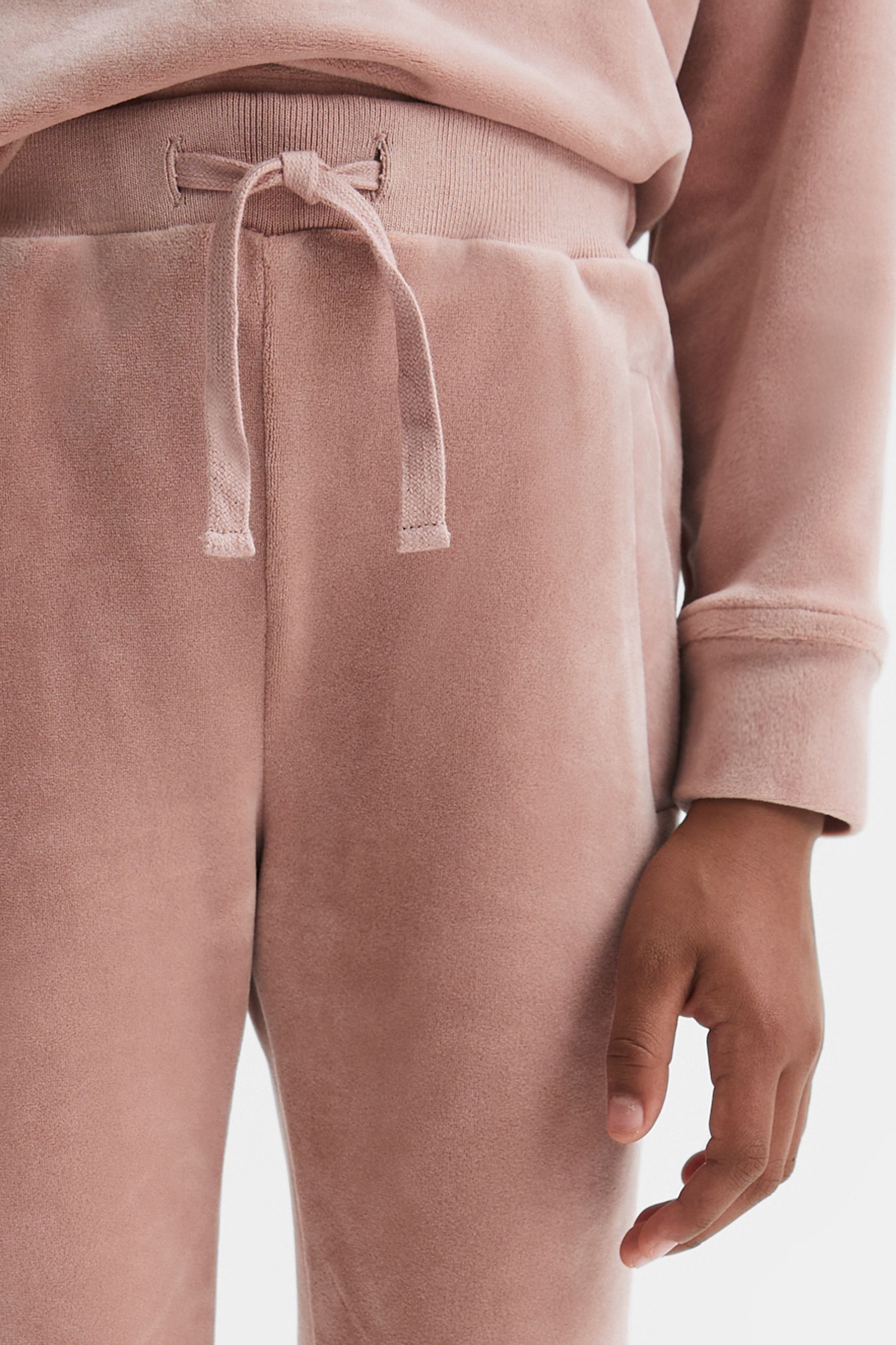 Reiss Hattie Drawstring Joggers Polyester Plain, Pink Size: 13-14Yrs
