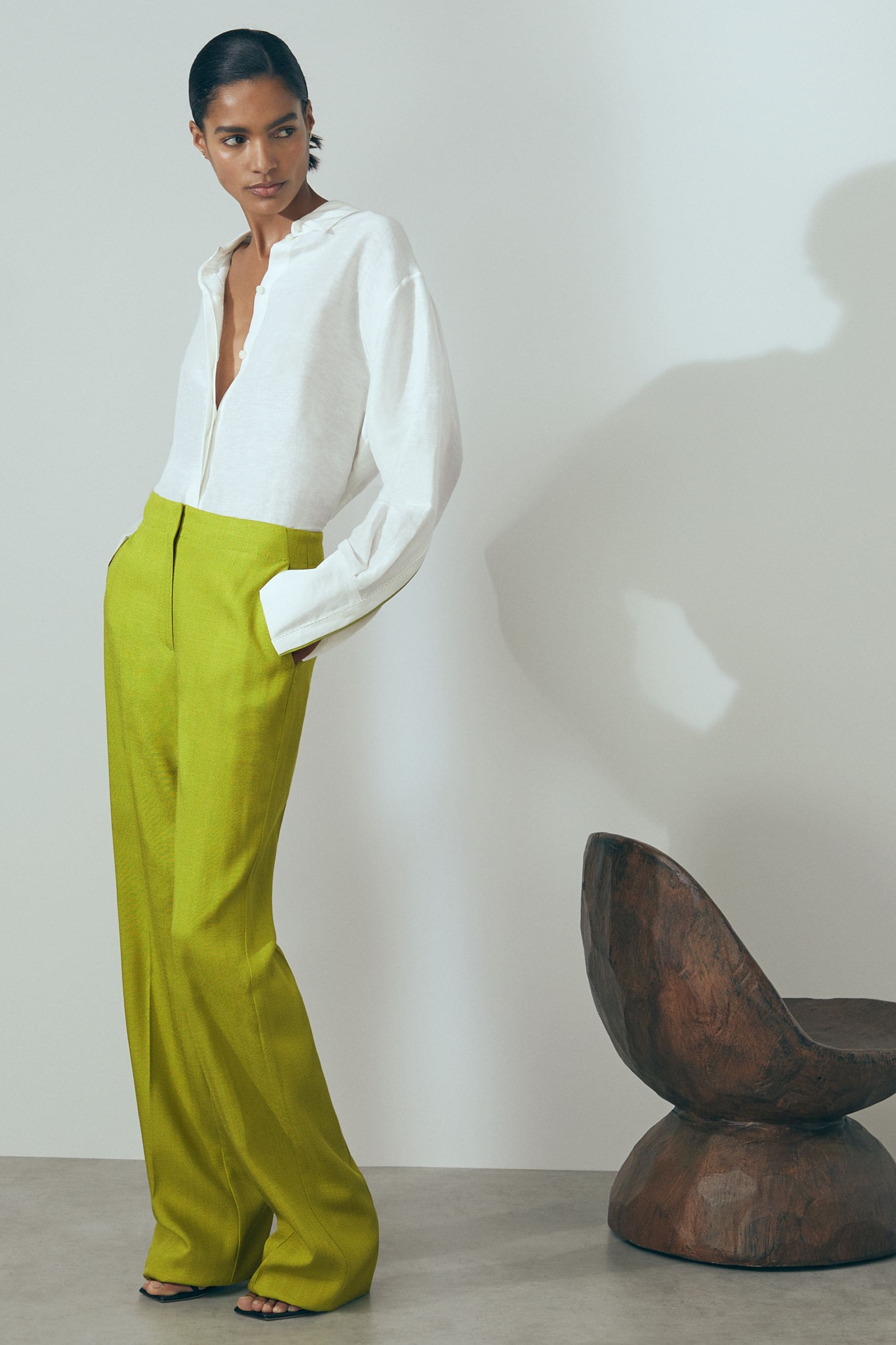 Atelier Italian Textured Slim Flared Suit Trousers In Green