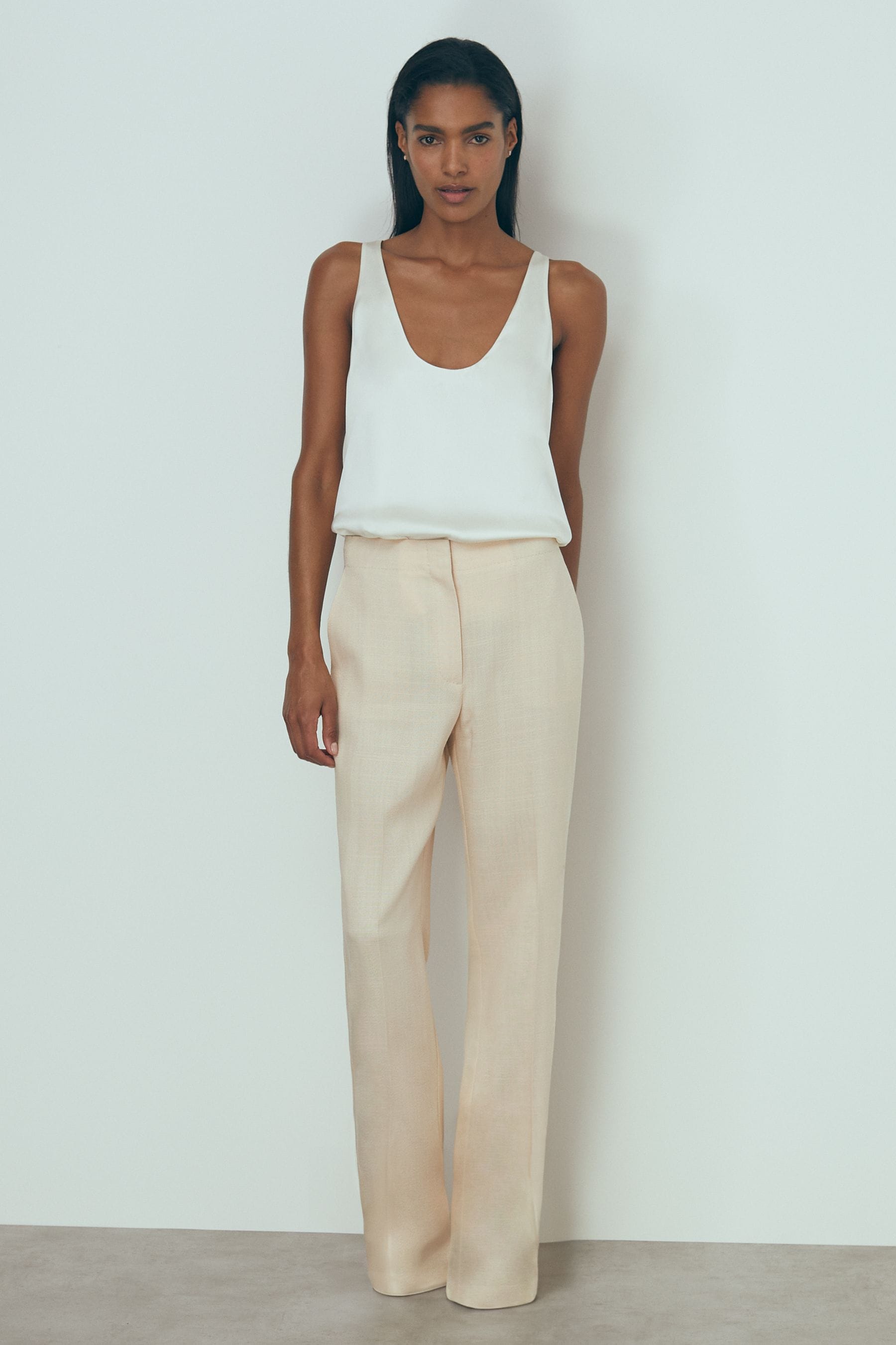 Atelier Italian Textured Slim Flared Suit Trousers In Blush