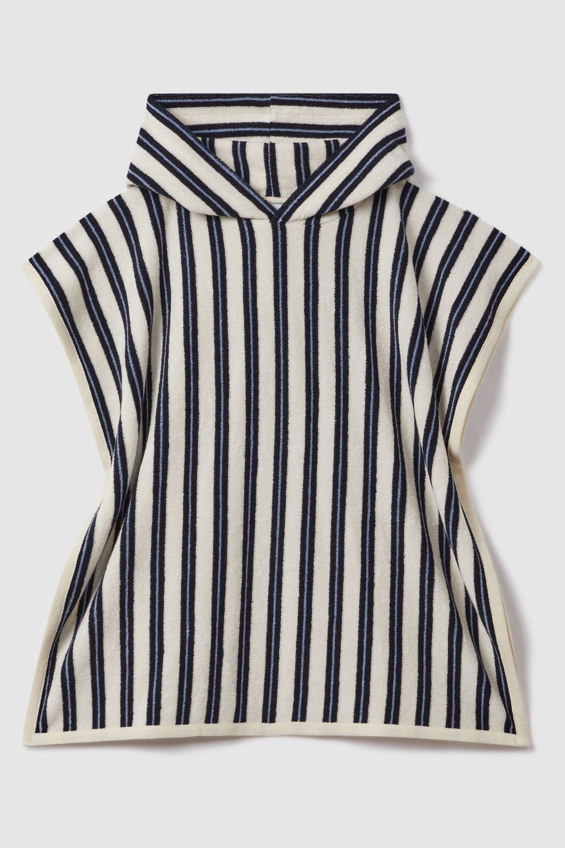 Reiss Navy Junior Hooded Towelling Poncho In Navy