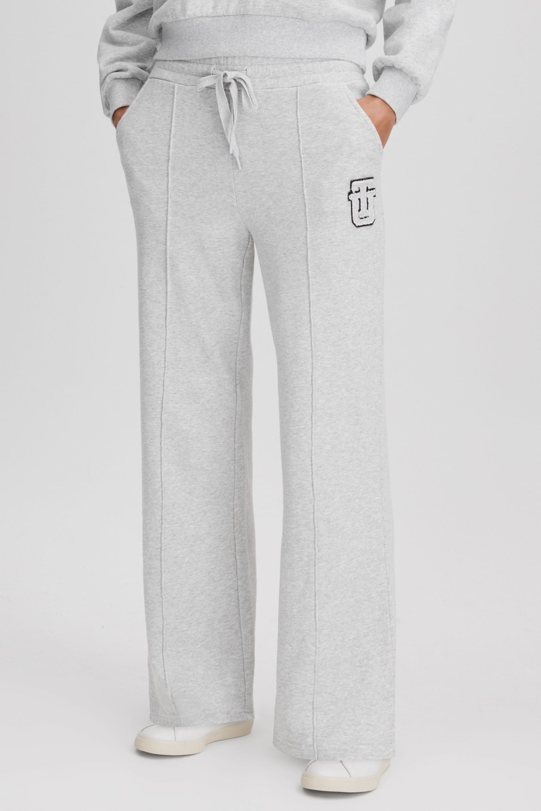 The Upside Wide Leg Drawstring Joggers In Grey