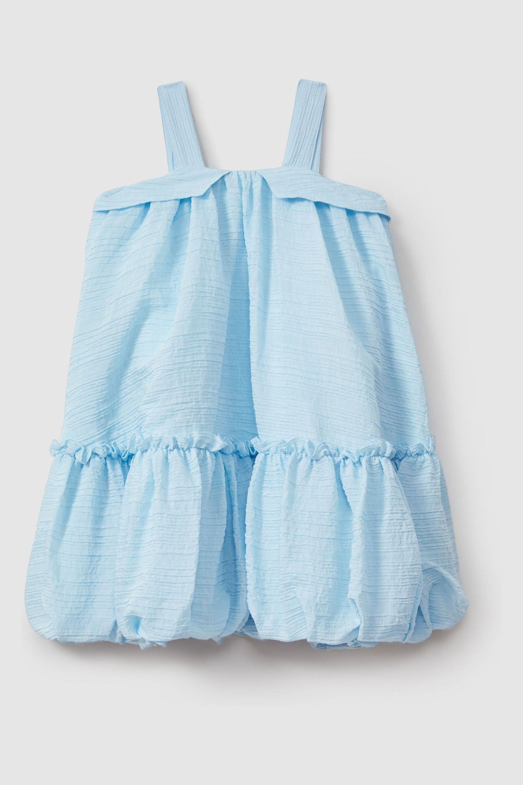 Shop Reiss Emeri - Blue Seersucker Bubble Hem Dress, Uk 13-14 Yrs