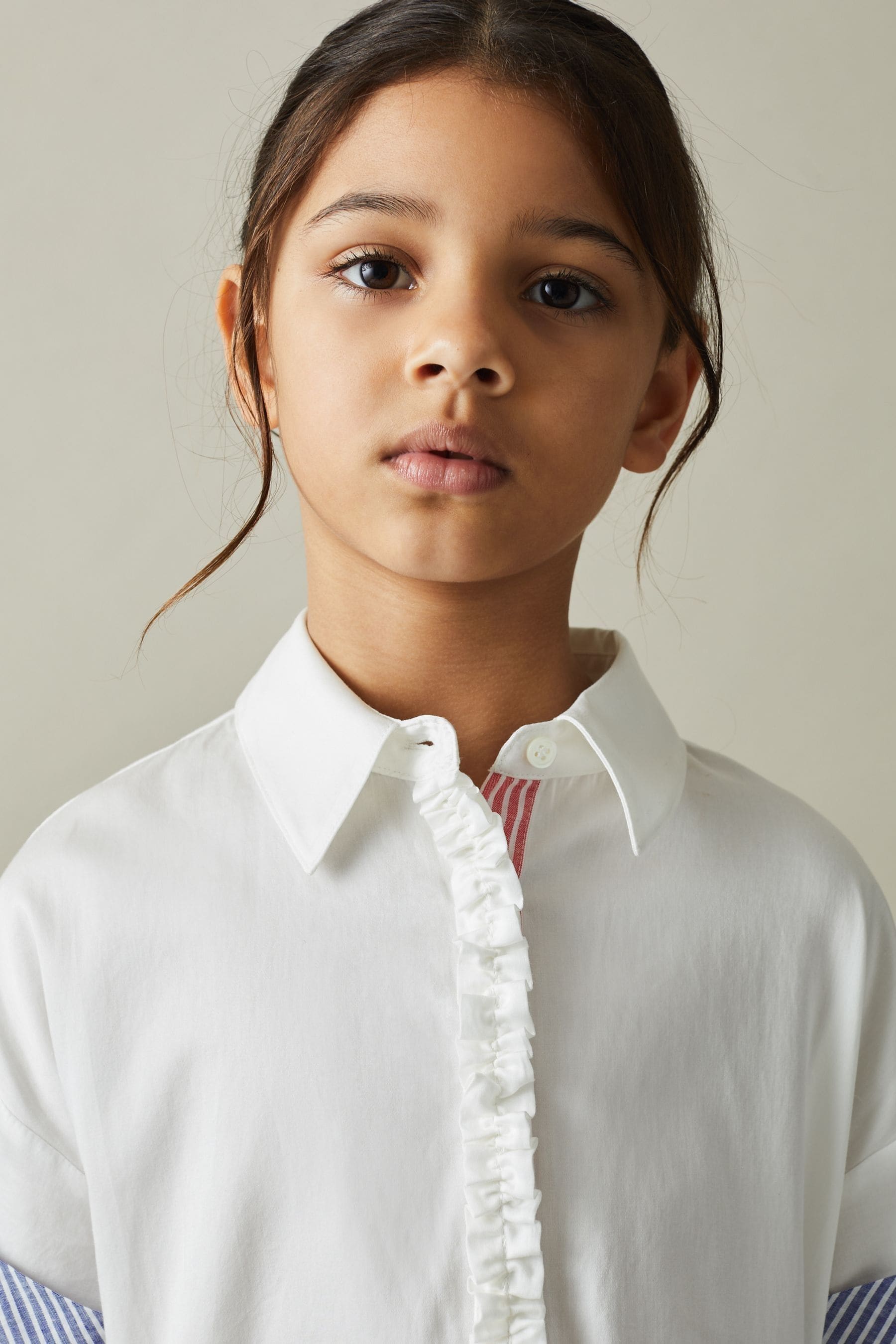 Shop Reiss Maxy - Ivory Senior Cotton Shirt Dress, Uk 11-12 Yrs