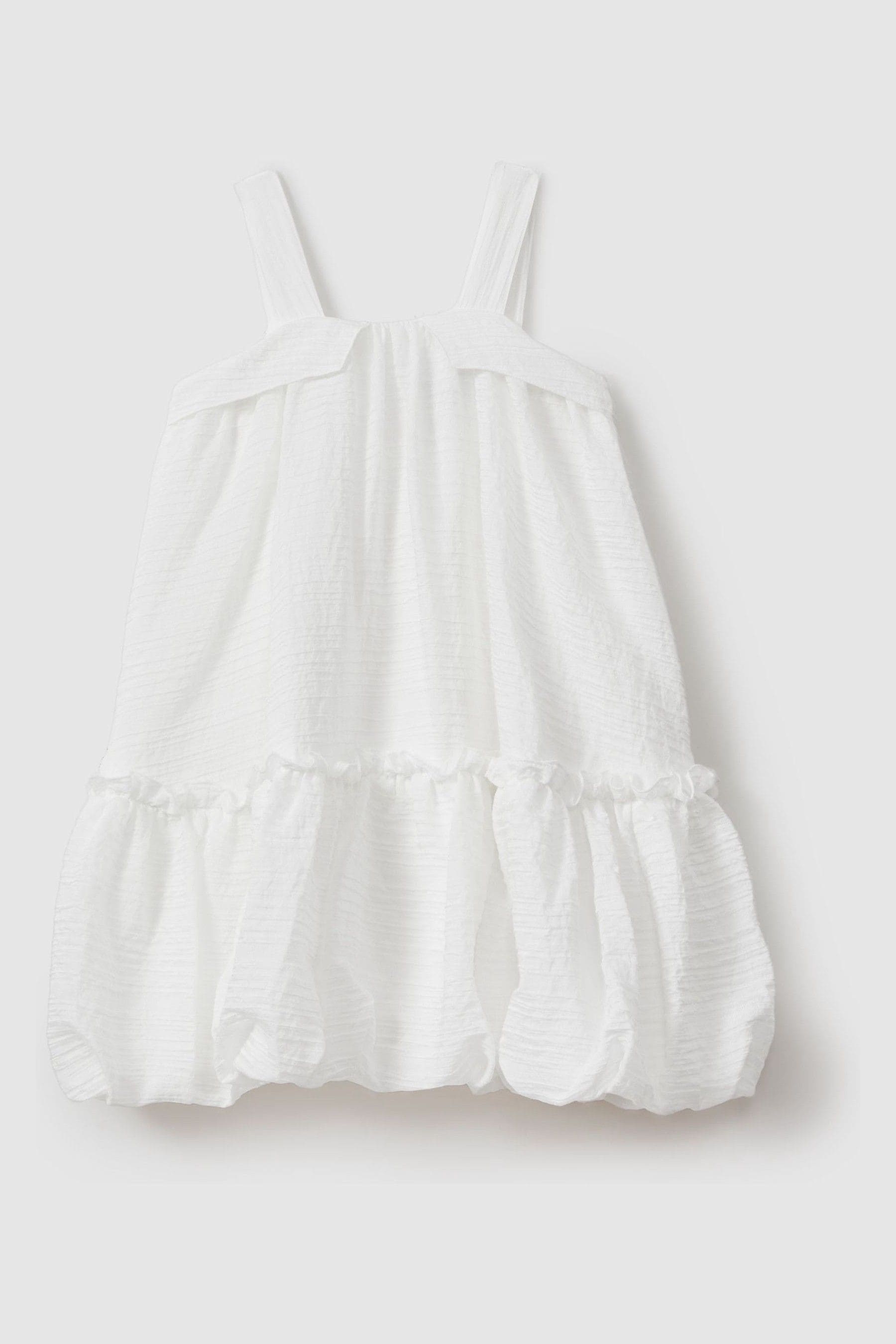 Shop Reiss Emeri - Ivory Seersucker Bubble Hem Dress, Uk 13-14 Yrs