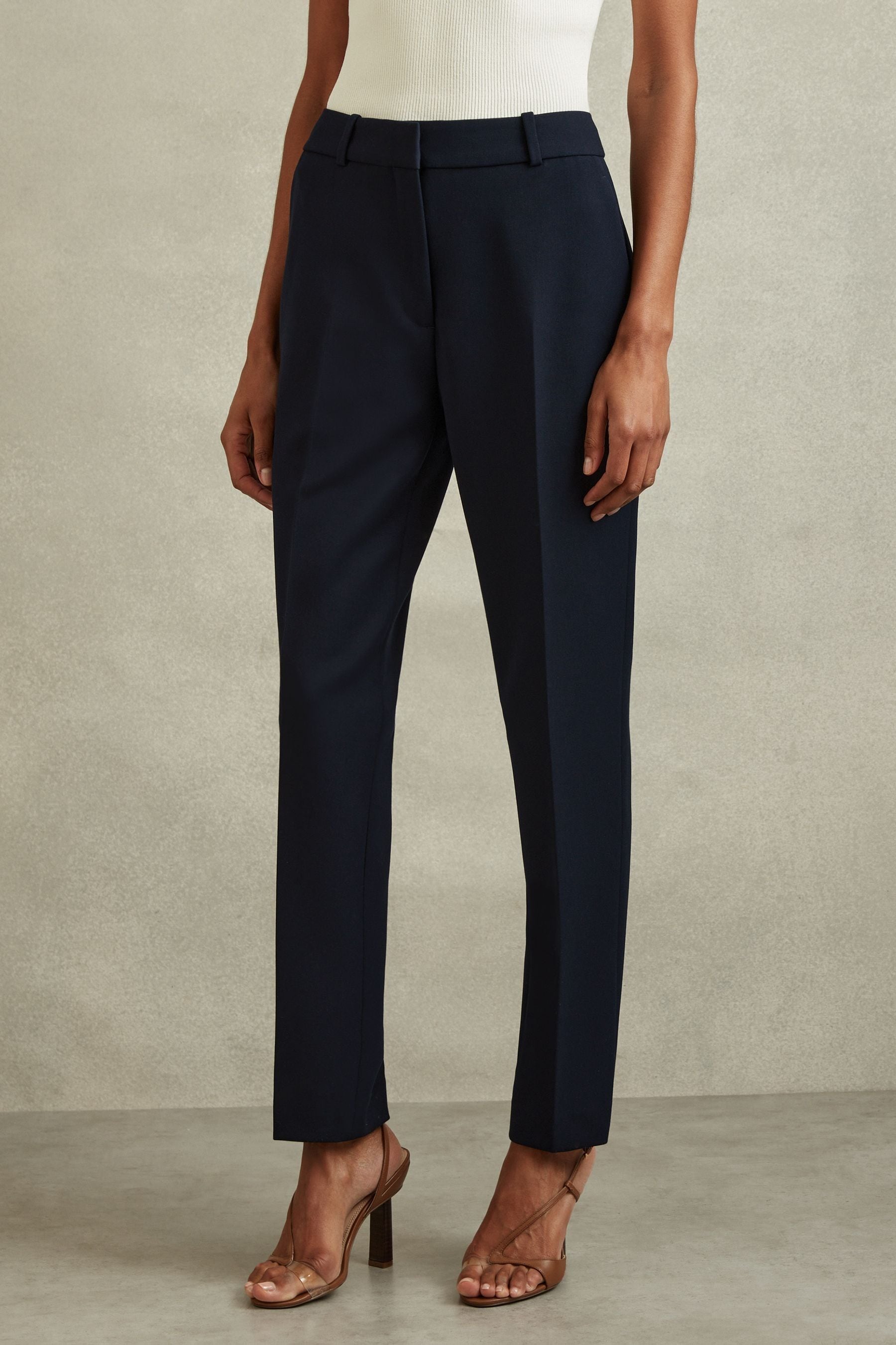 Reiss Gabi - Navy Petite Slim Fit Suit Trousers, Us 2
