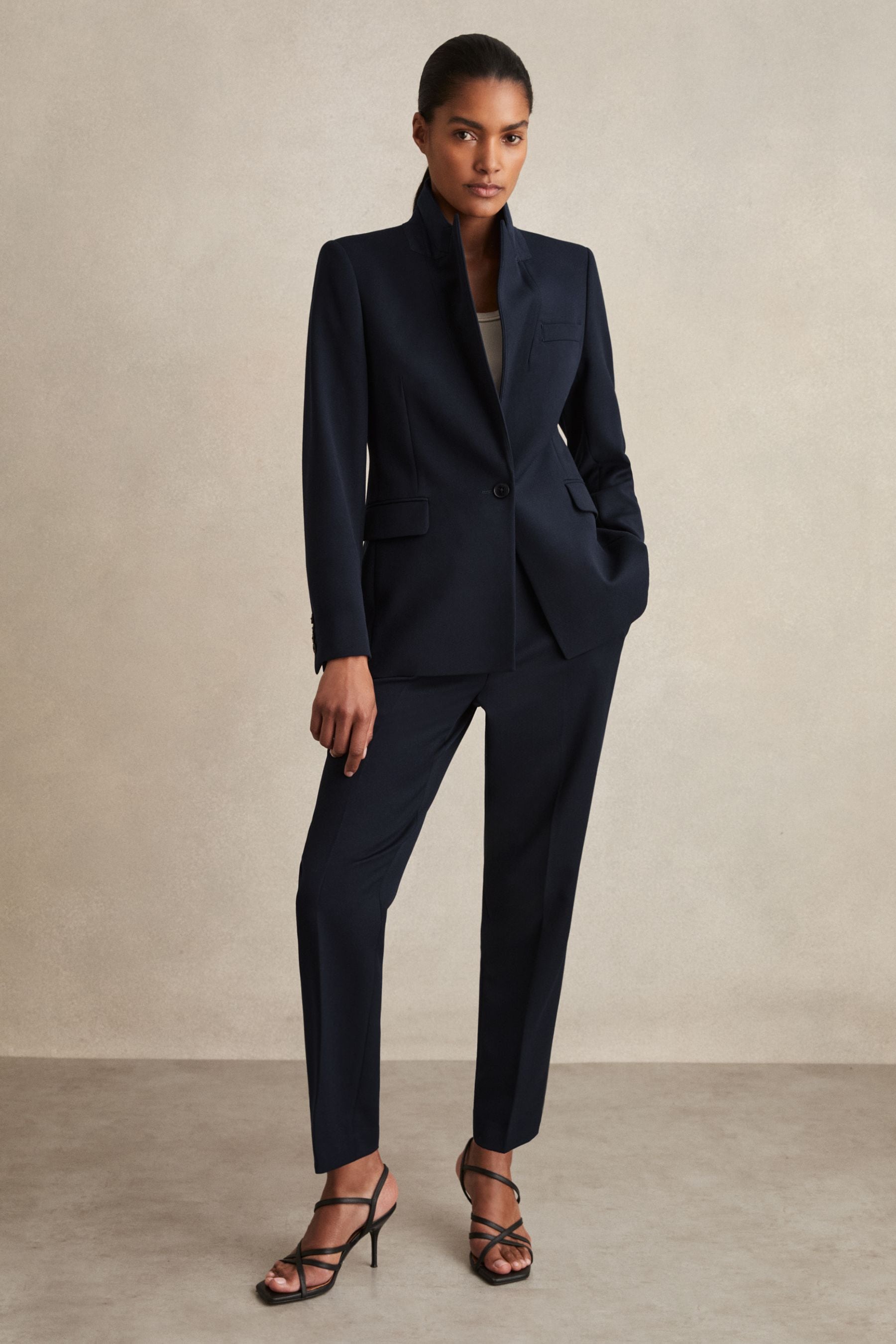 Reiss Gabi - Navy Slim Fit Suit Trousers, Us 2