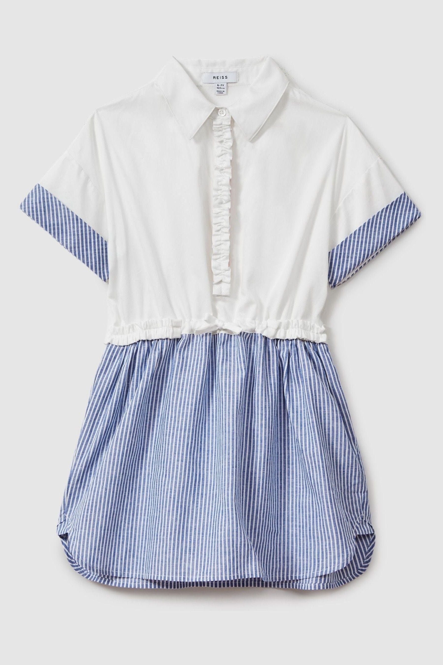 Reiss Maxy - Ivory Teen Cotton-linen Shirt Dress, Uk 13-14 Yrs