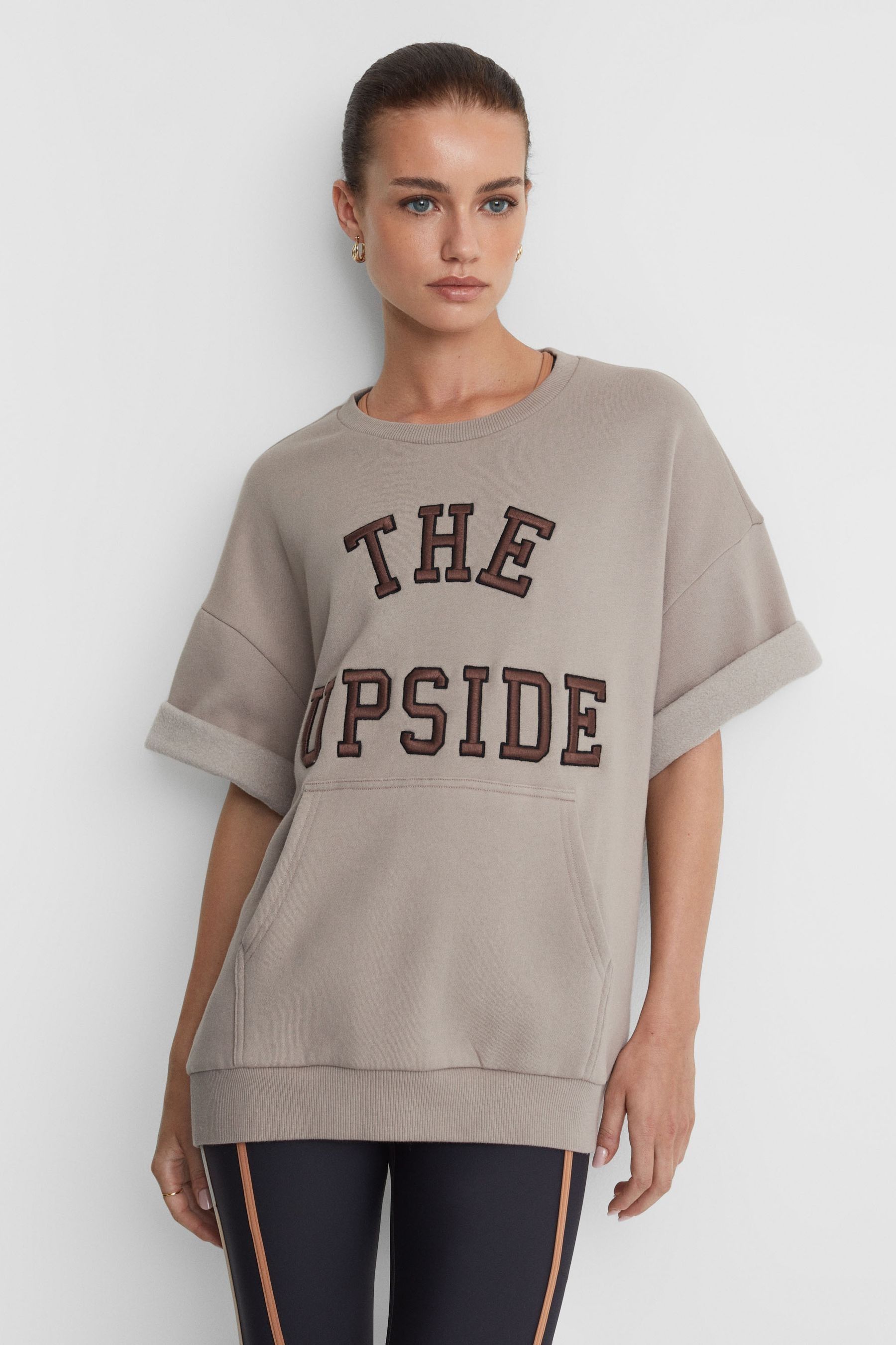 The Upside Cotton Crew Neck T-shirt In Natural