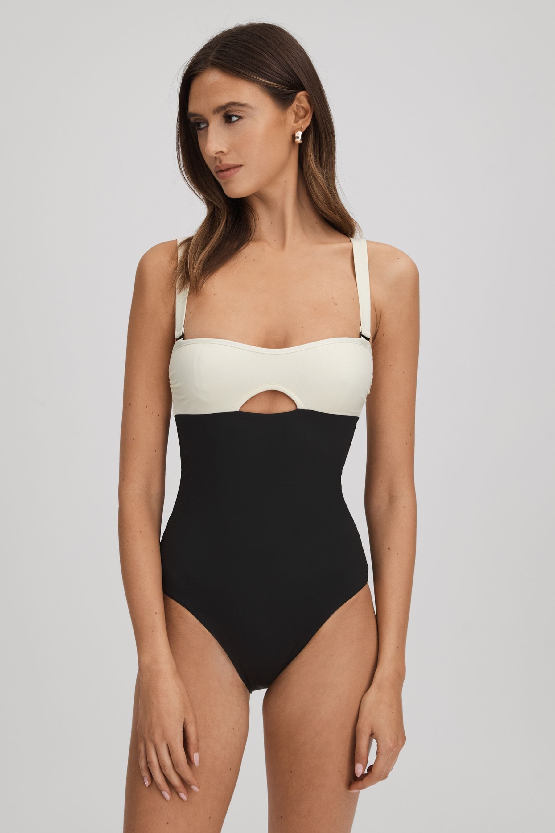 Bondi Born Colourblock Swimsuit In Porcelain