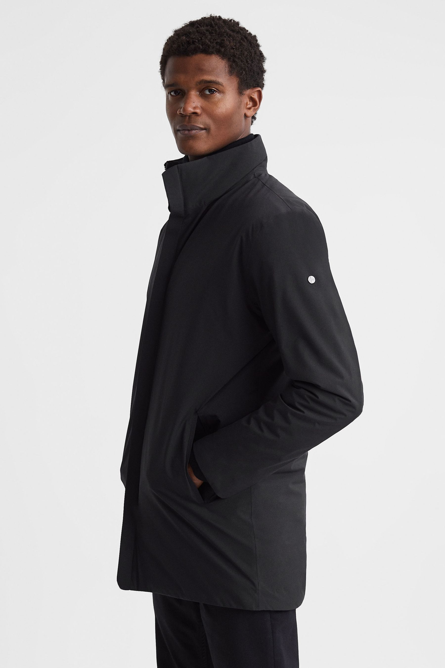 Scandinavian Edition Mid-length Coat In Onyx Black