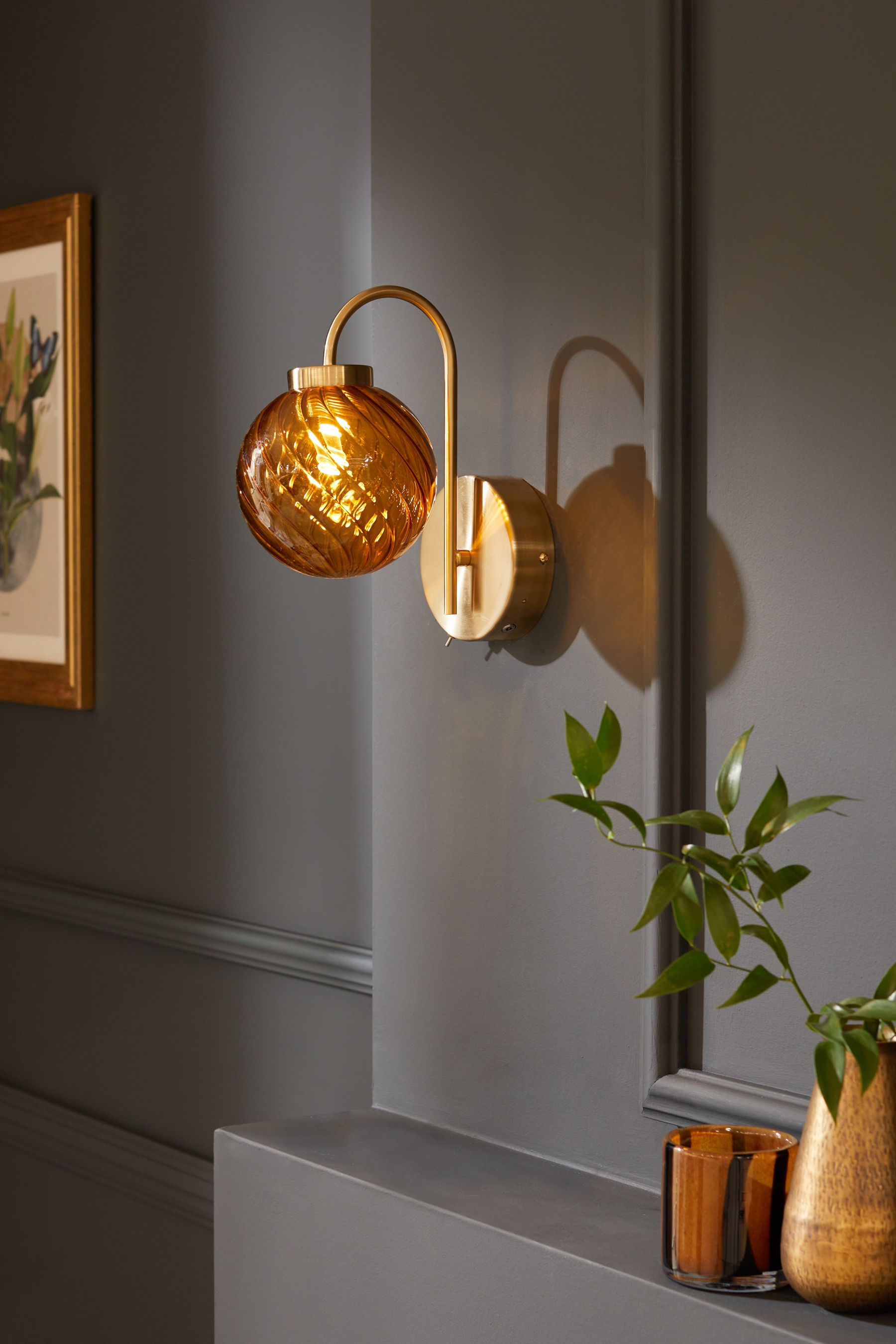 Amber wall light on sale